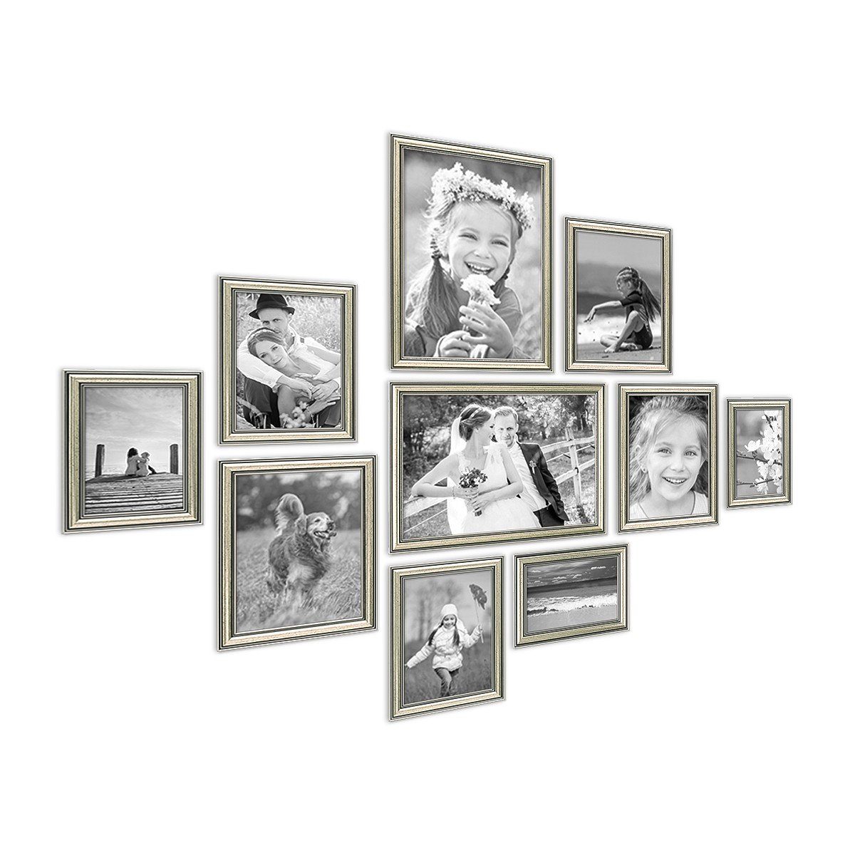 PHOTOLINI Bilderrahmen 10er Set Kunststoff-Rahmen eleganter günstig online kaufen