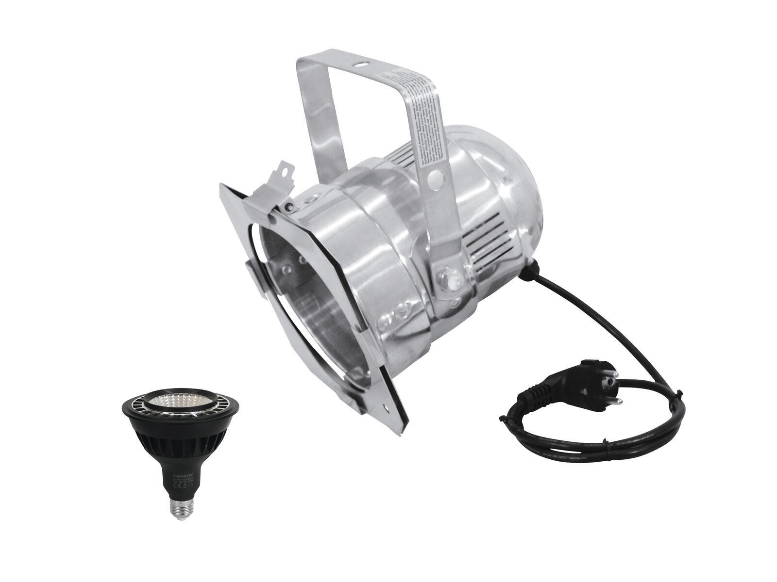 EUROLITE Discolicht EUROLITE Set PAR38Spot sil+PAR38230V 18W E27 LED 1800-3000k dim2warm, Weiß