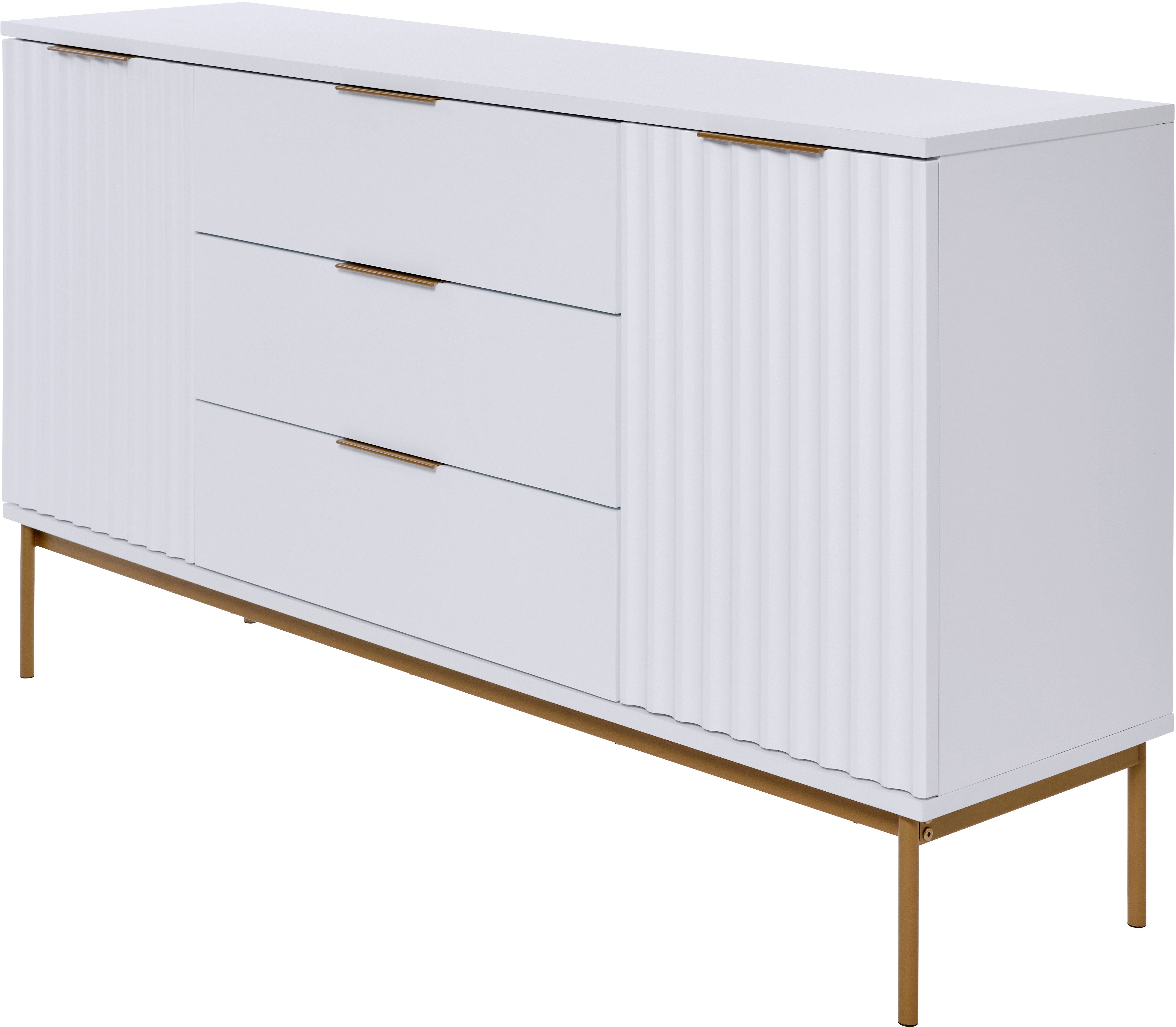 Jahnke Sideboard CARVE SB 150 (1 St), Sideboard, raffiniertes Design, edler Gold-Look, Breite 150 cm