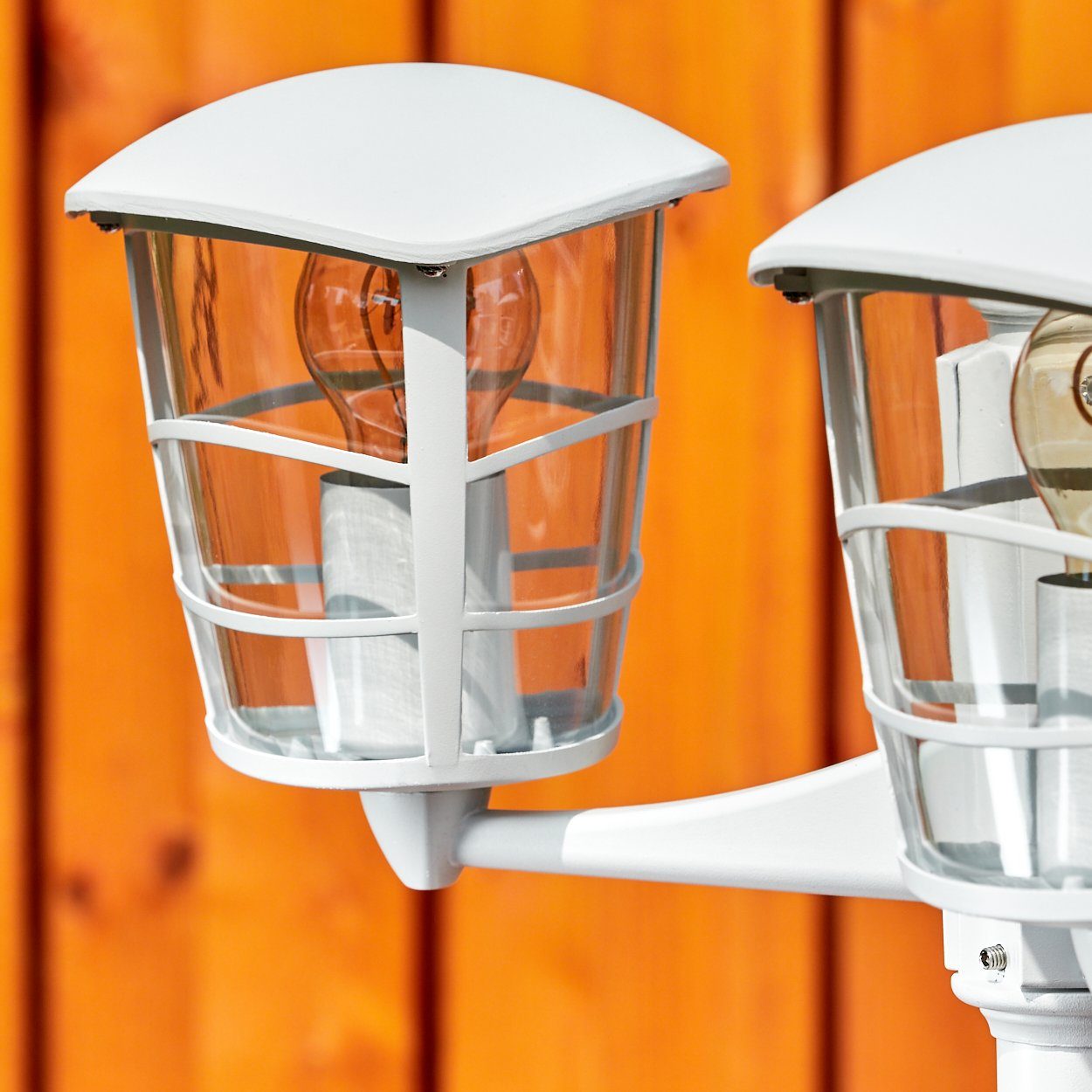 hofstein Außen-Stehlampe »Versa« Außenwegeleuchte, Metall, Wegeleuchte IP44 3xE27, Kunststoff-Scheiben, ohne Weiß, Leuchtmittel, Gartenlampe mit