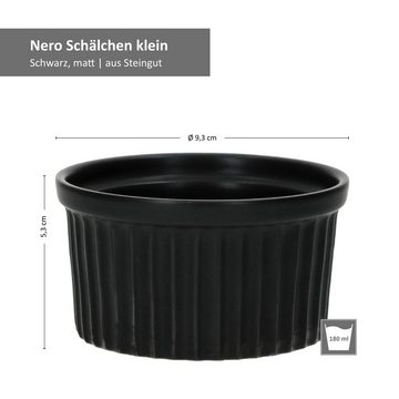 MamboCat Servierschale 8er Set Creme Brulee Schale NERO 9x5cm schwarz - 24302121, Steingut