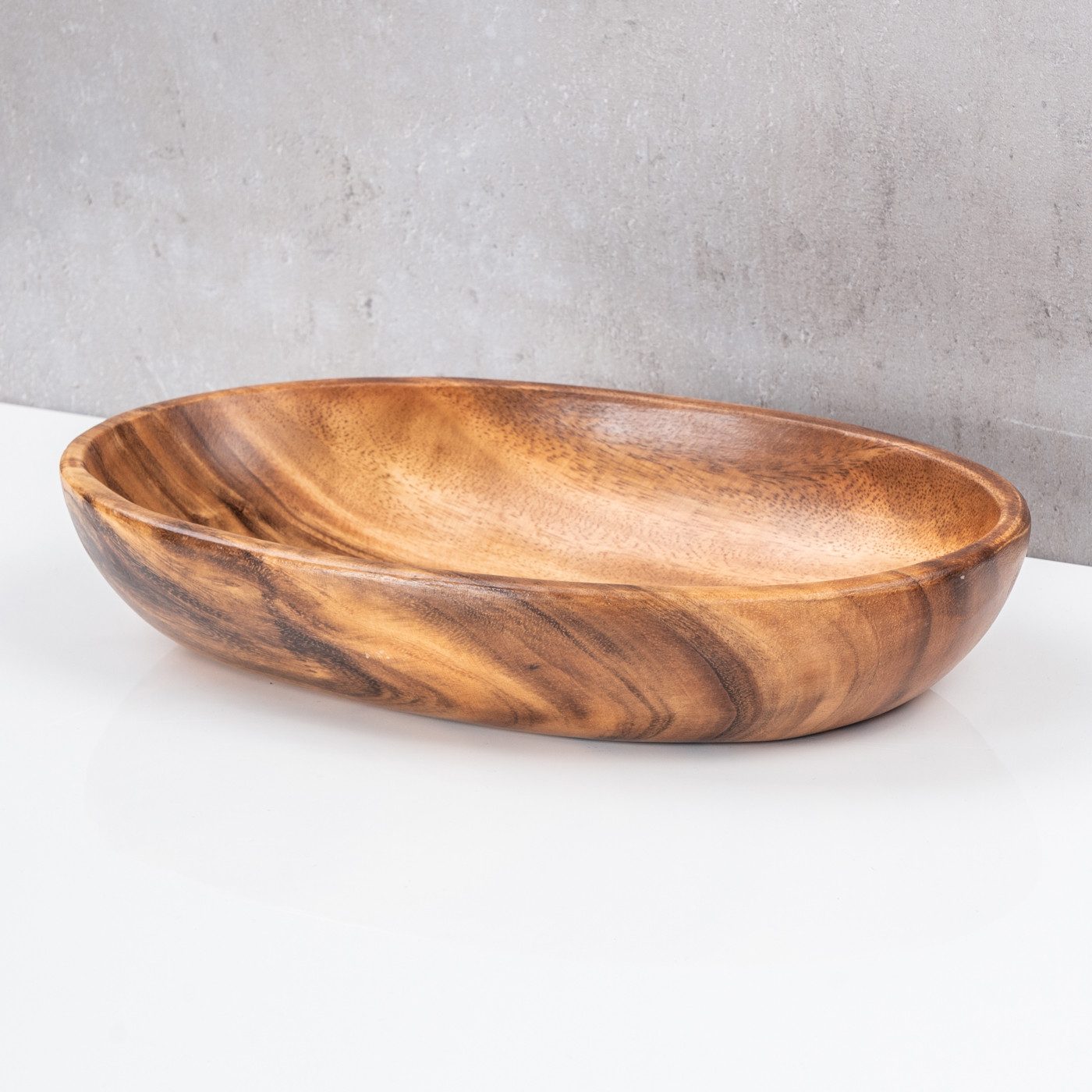 Levandeo® Dekoschale, Holzschale Schüssel Akazie 25x15cm günstig online kaufen