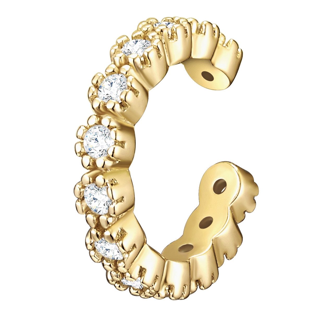 Lulu & Jane Ohrklemme Messing, mit Zirkonia