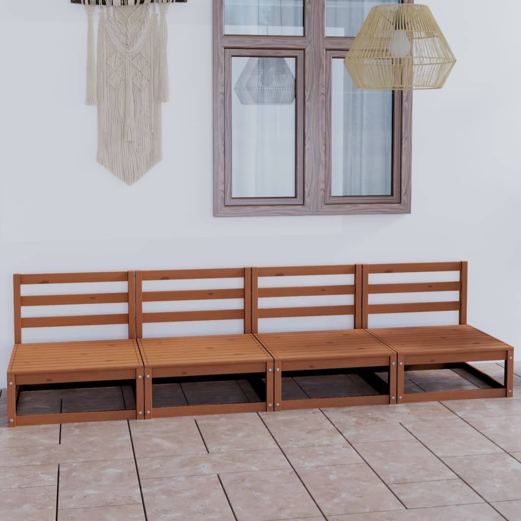 vidaXL Loungesofa Outdoor-Sofa 4-Sitzer Honigbraun Massivholz Kiefer, 1 Teile