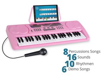 McGrey Home Keyboard BK-4910 Kinder Einsteigerkeyboard mit 49 Tasten, (Spar-Set, 3 tlg., inkl. Mikrofon, Kopfhörer & Notenständer), mit 16 Sounds, 10 Rhythmen und Lernfunktion