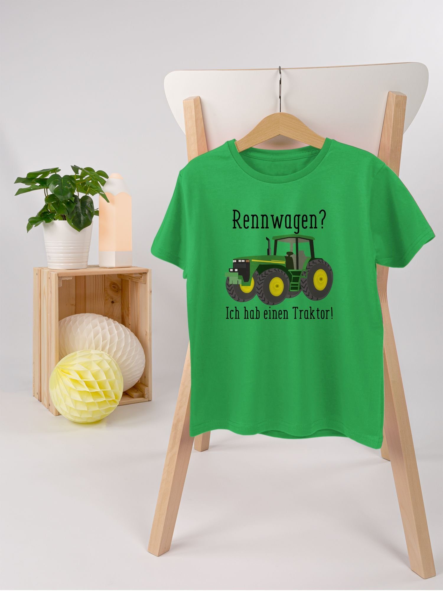 Traktor einen 01 Bauer Ich habe Trecker Rennwagen T-Shirt Traktor Shirtracer - Ges Geschenk Landwirt Grün