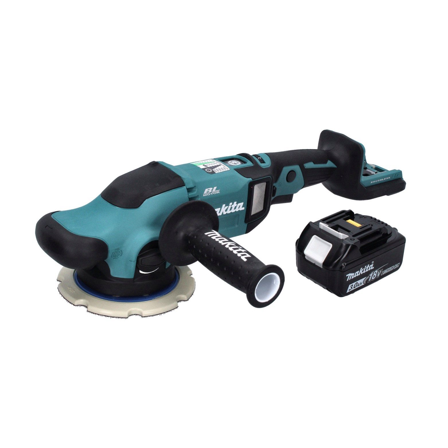 Makita Akku-Poliermaschine DPO 600 F1 Akku Exzenterpolierer 18 V 150 mm XPT Brushless + 1x Akku