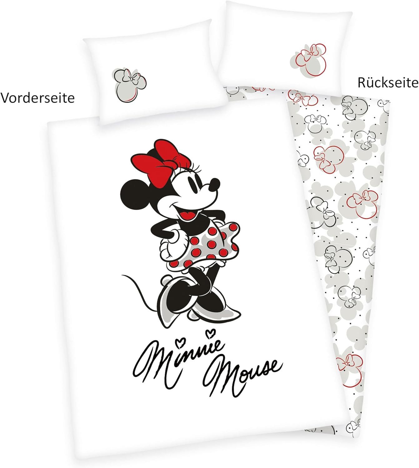 Herding Babybettwäsche Disney Minnie Mouse Baby Bettwäsche 100 x 135 cm 100% Baumwolle, 1 teilig, Langlebig