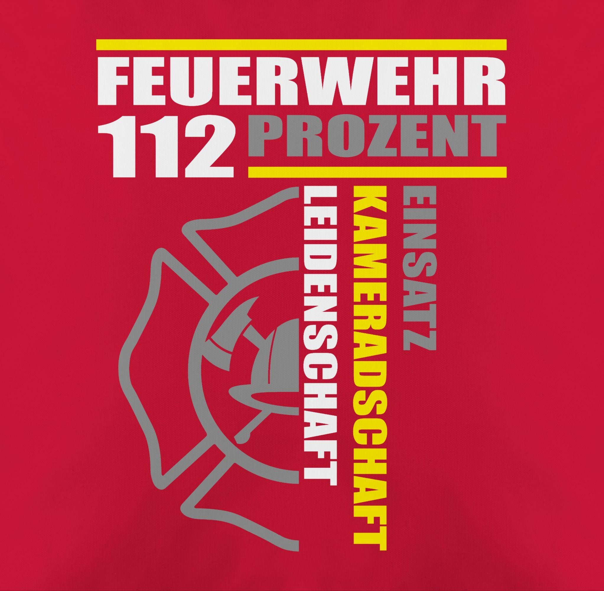 Einsatz Feuerwehr Kameradschaft Freiwilli, Shirtracer 112 2 Feuerwehr - - Dekokissen Prozent Leidenschaft Rot