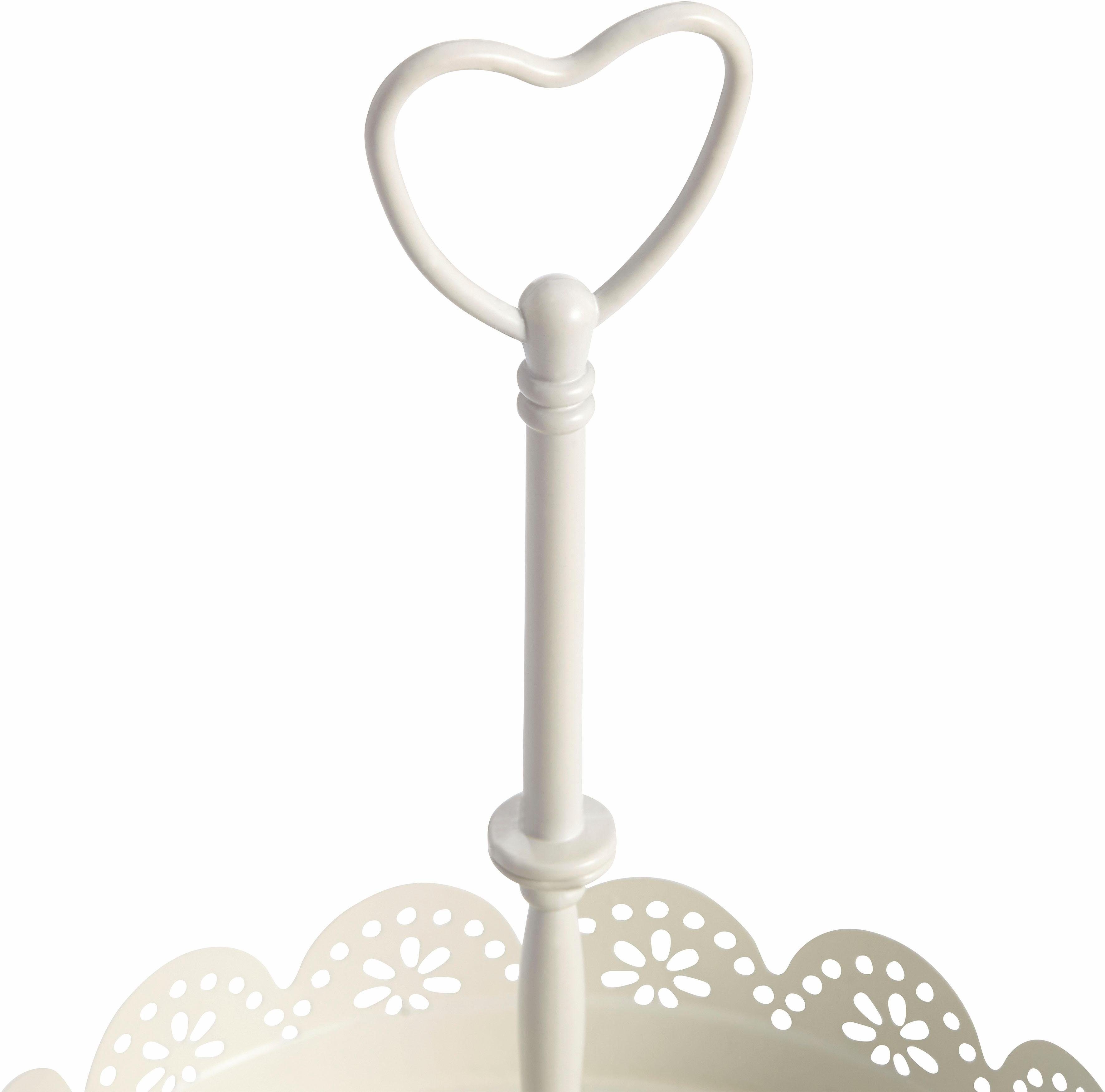 OTTO home Dekoetagere mit schönen, verspielten Ausstanzungen und Details, Etagere 3-stufig, Höhe 42 cm, rund, aus Metall