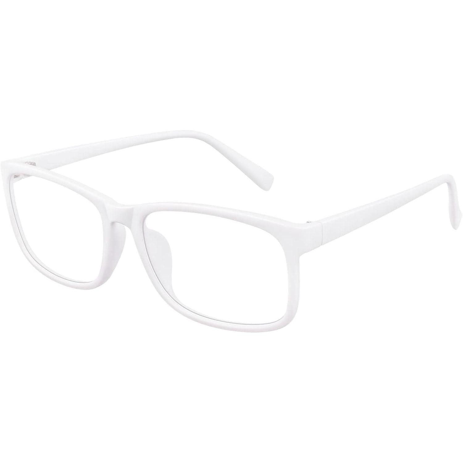 LuxusKollektion Retrosonnenbrille Brille Nerdbrille Fake Ohne Stärke Damen Herren UV400 PO2 Mattweiß