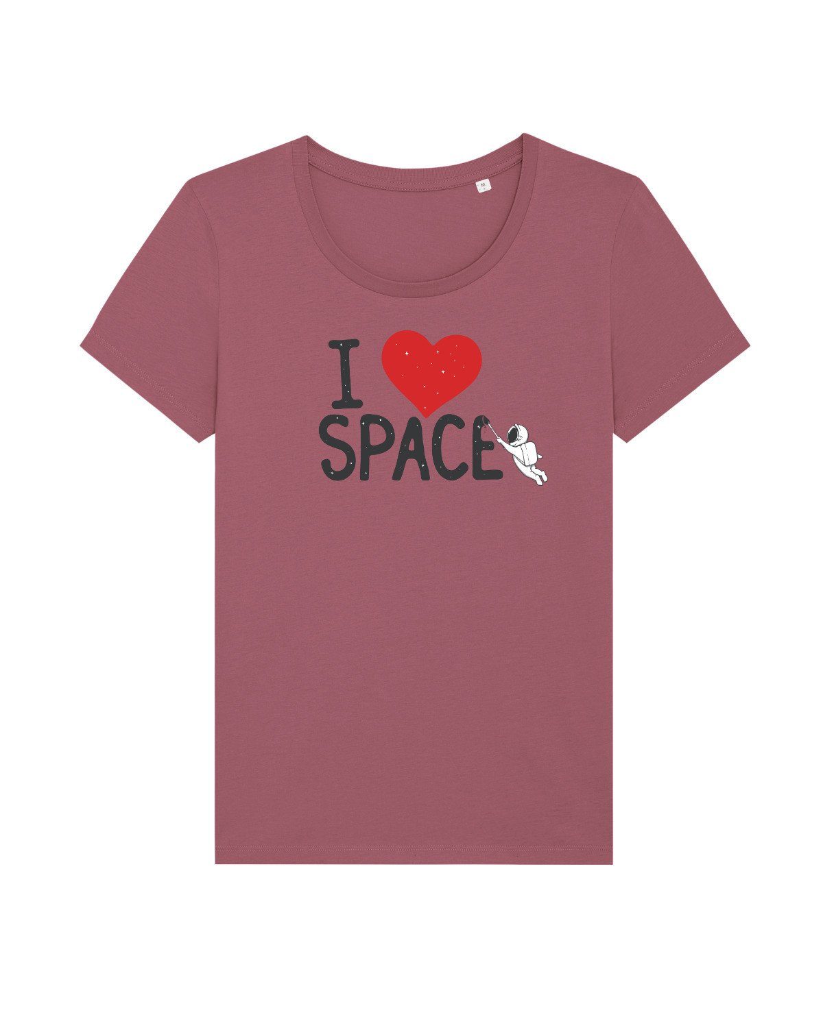 wat? Apparel Print-Shirt I love space (1-tlg) Hibiscus Rose