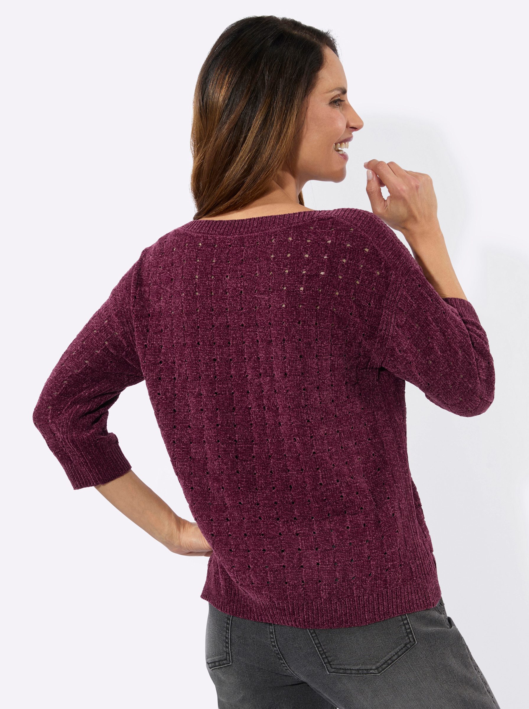 Witt Strickjacke Chenille-Pullover Langarm