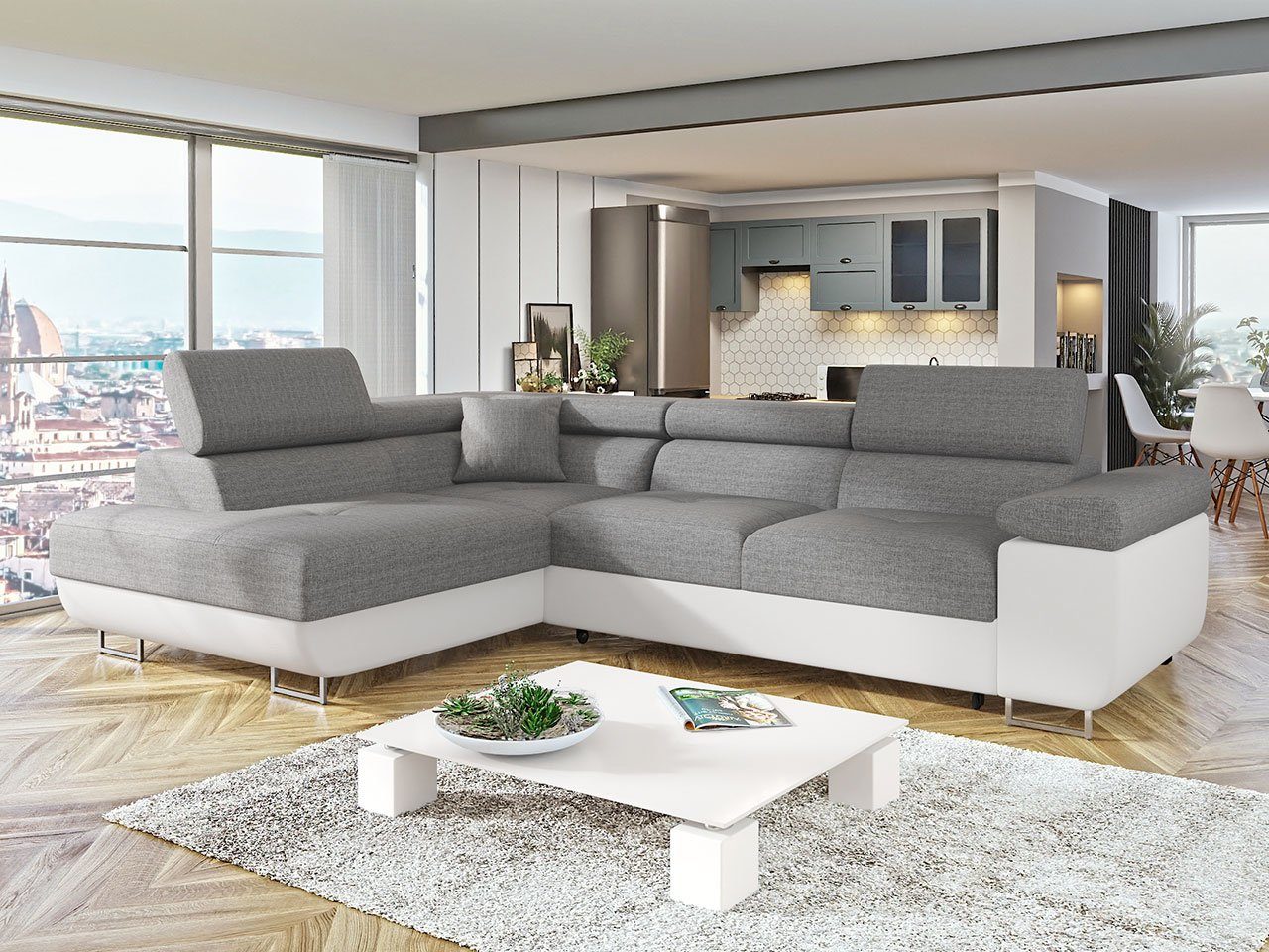 MIRJAN24 Ecksofa Torezio, mit Bettkasten und Schlaffunktion, Einstellbare K günstig online kaufen