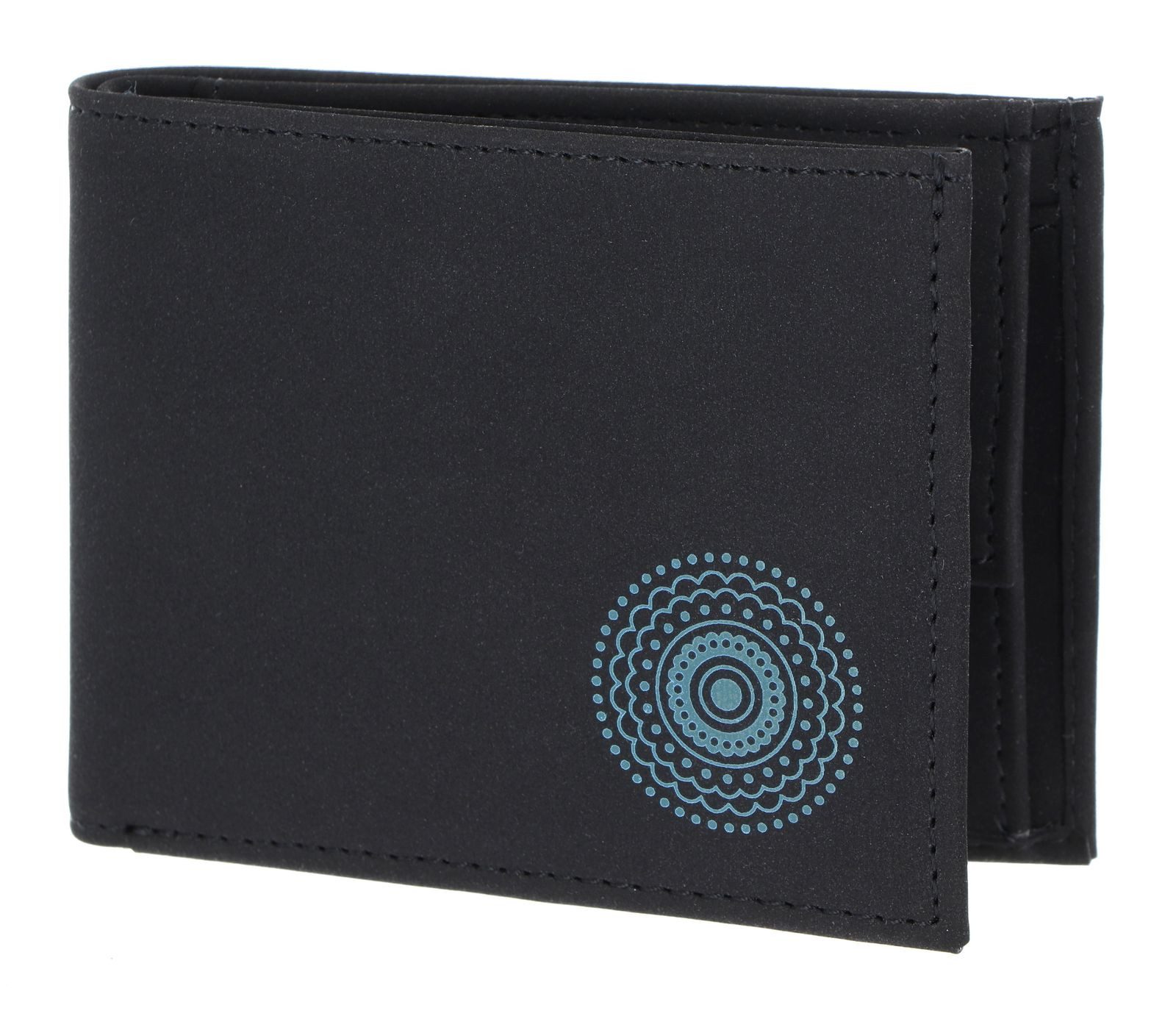 Circle Bloom Print Cyan Black