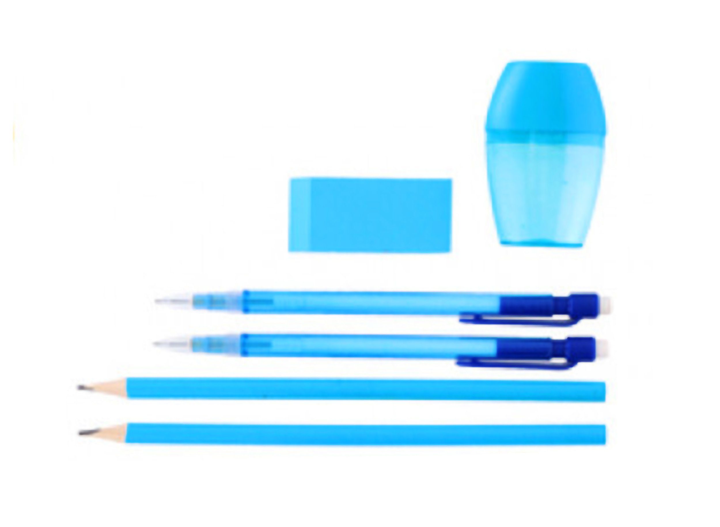 Thumbnail - EDCO Druckbleistift SCHREIBSET 6-tlg. Malset 2x Bleistift 2x Druckbleistift 58 (Blau), Radierer Anspitzer