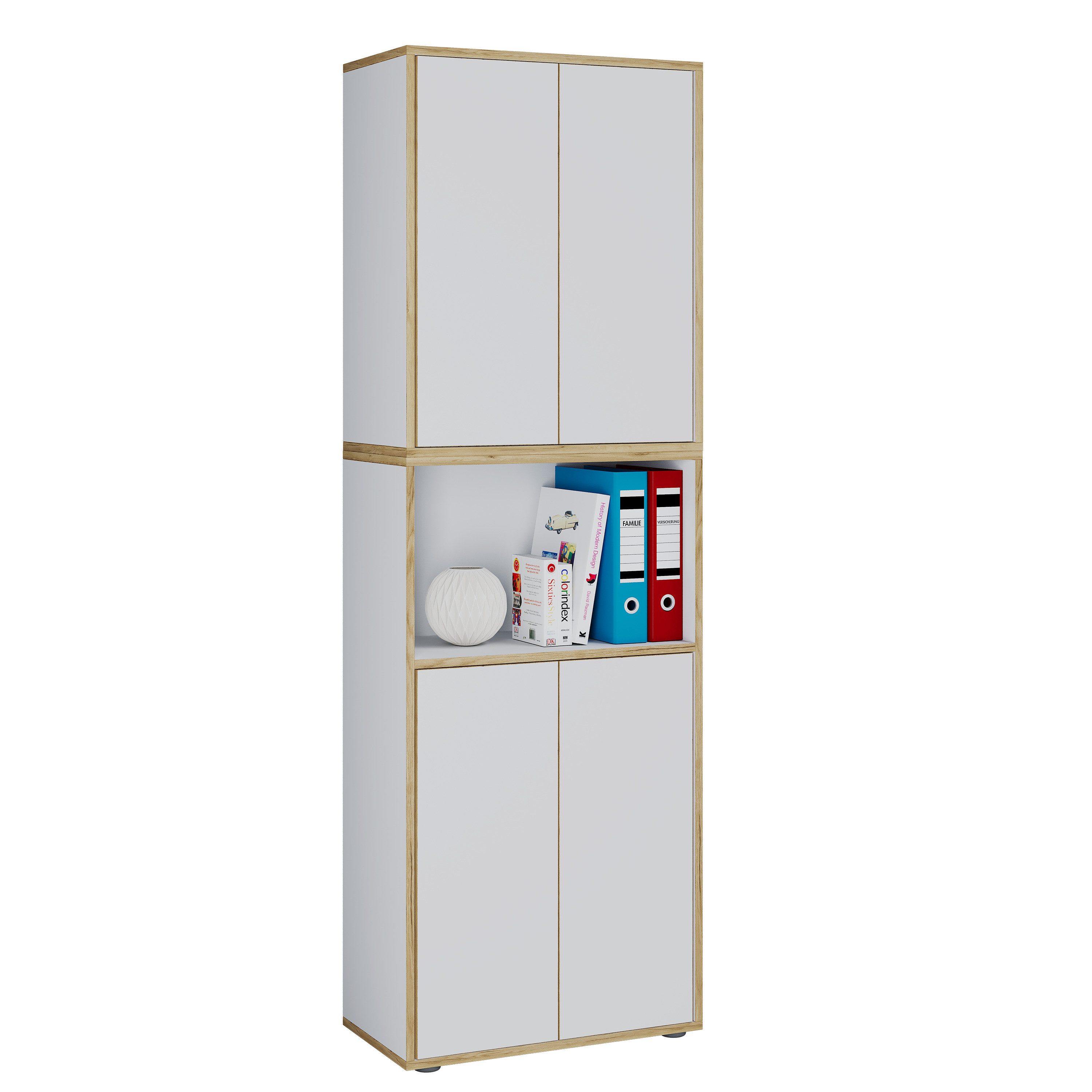 VCM Aktenschrank Salia Aktenschrank B. 60 x T. 33 x H. 183 cm Ordnung für Akten und Ordner, praktisch fürs Homeoffice und Büro