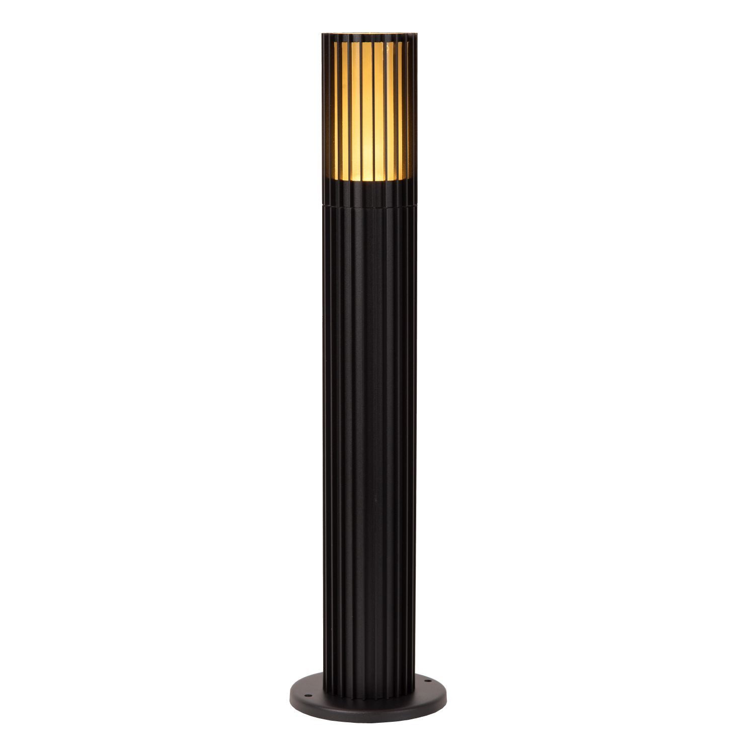 Licht-Erlebnisse Pollerleuchte BASON, ohne Leuchtmittel, Aluminium GU10 IP44 50 cm Schwarz rund Modern Draht Schirm