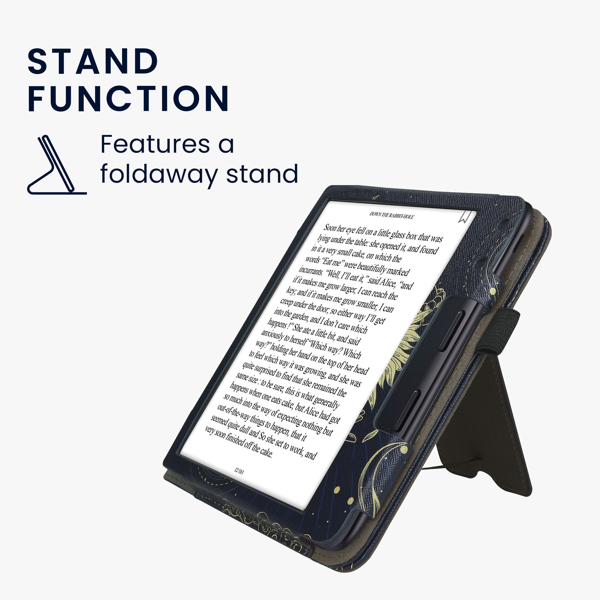 kwmobile E-Reader-Hülle Flip Schutzhülle für Kobo Kobo Libra Colour / Tolino Vision Color, Handschlaufe - Cover Tarot Karten Design – Bild 5 von 5