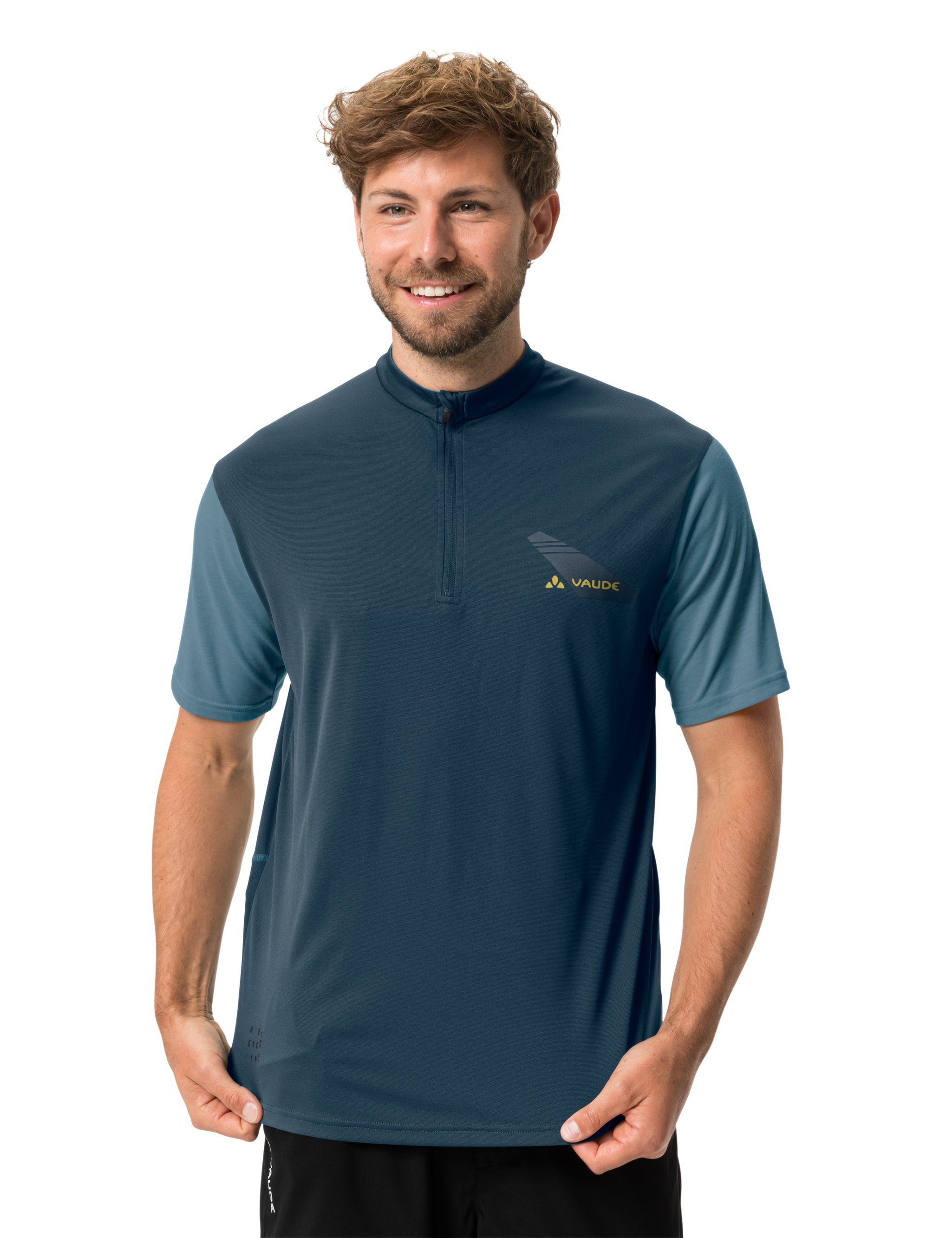 VAUDE T-Shirt Men's dark sea uni Knopf (1-tlg) Ledro Grüner Shirt