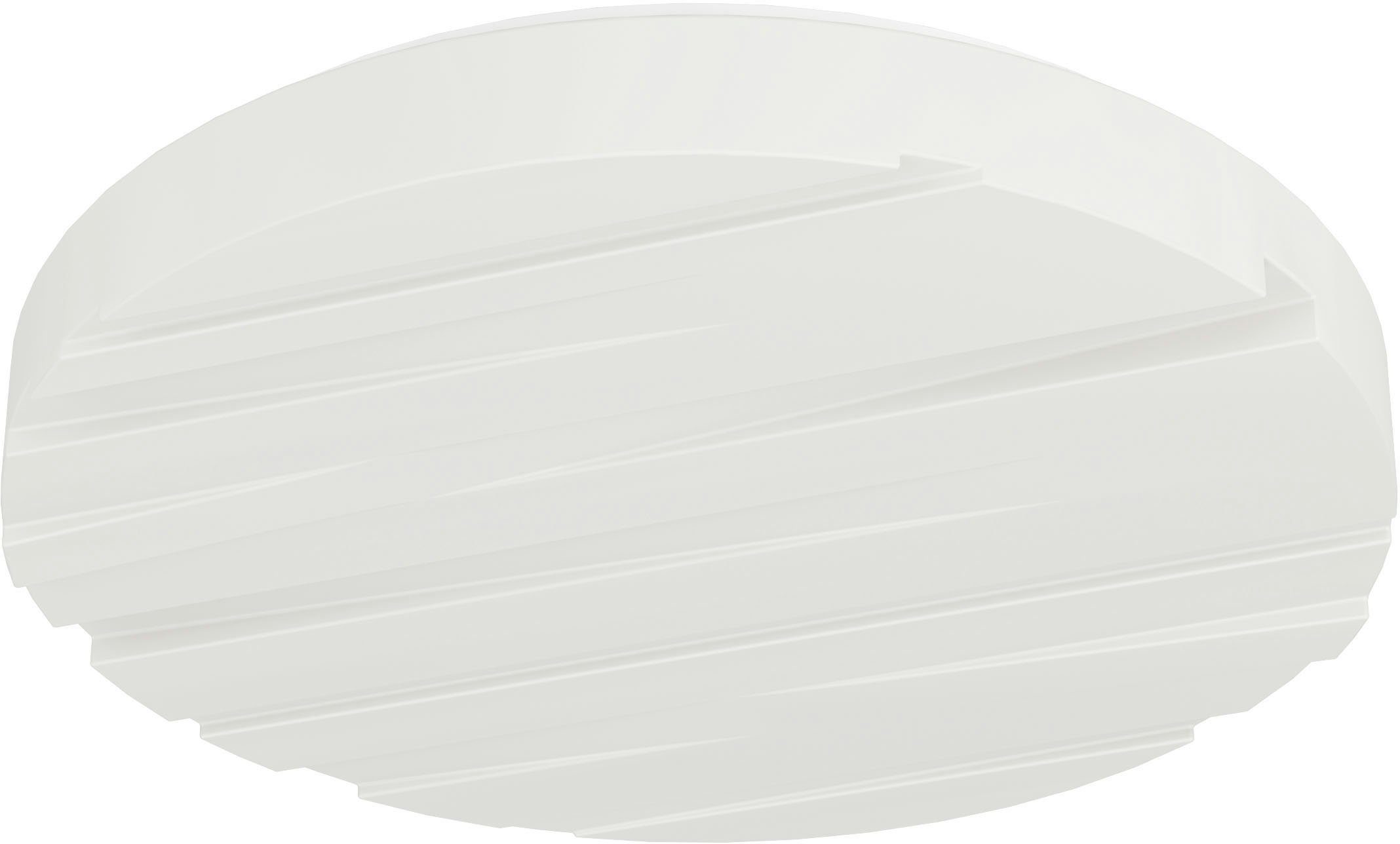 EGLO Deckenleuchte FERENTINO, LED fest integriert, Warmweiß, Deckenlampe mit Dekor, Lampe Decke, weiß, Deckenbeleuchtung, Ø 28 cm | Deckenlampen