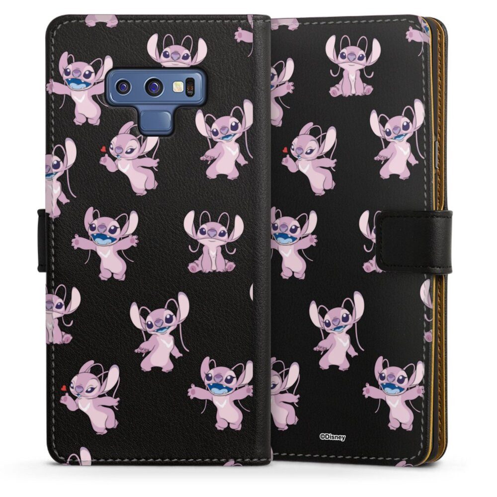 DeinDesign Handyhülle Lilo & Stitch Engel Disney Angel Faces Pattern Transparent, Samsung Galaxy Note 9 Hülle Flip Case Klapphülle Handytasche Leder