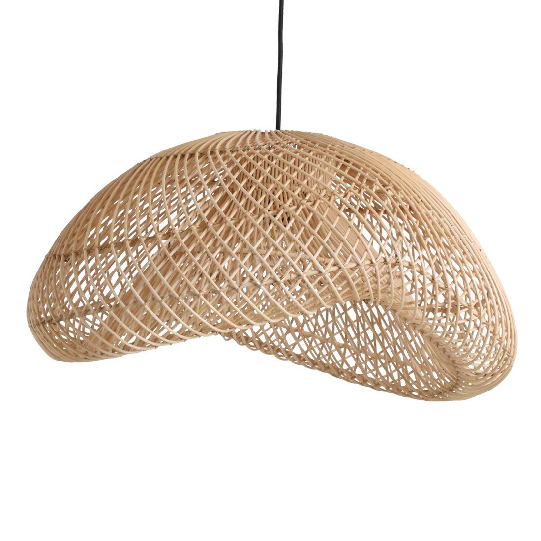 Raw Materials Amsterdam Pendelleuchte Maze, organisch geformter Rattanschirm