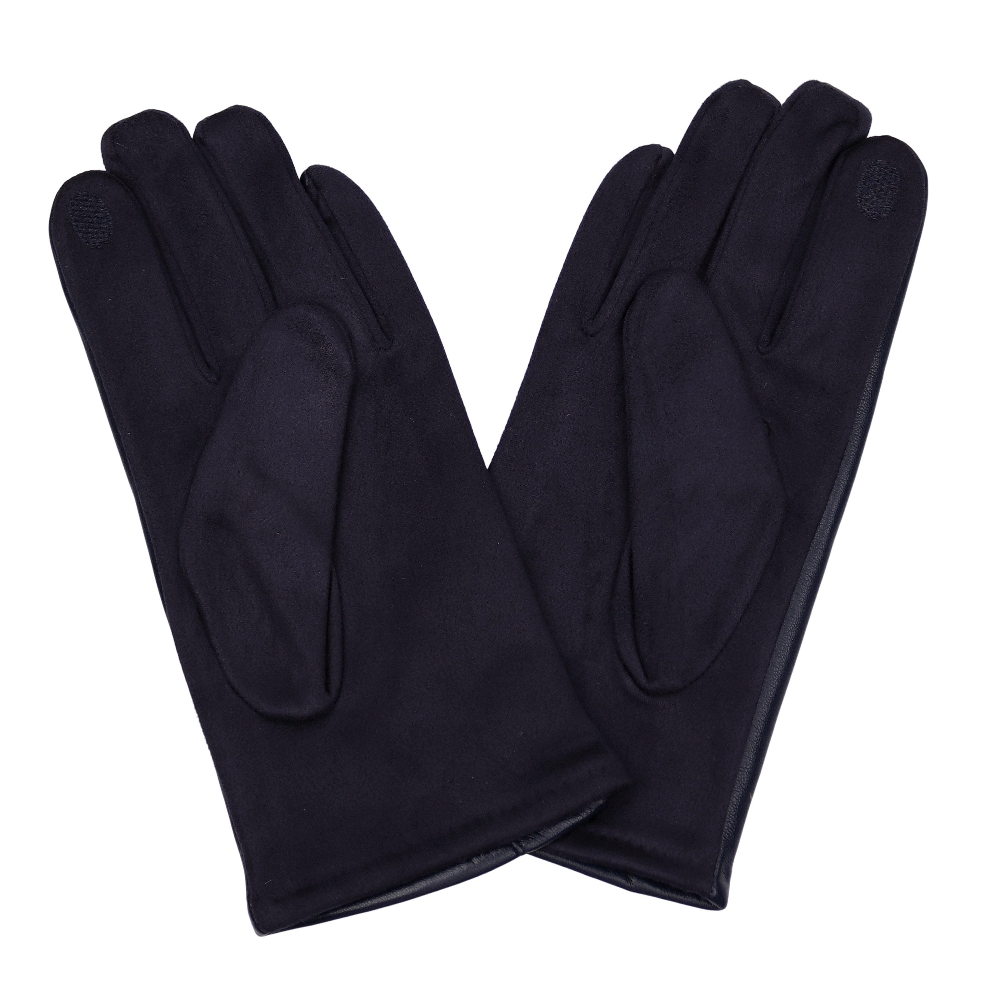MIRROSI PU-Handschuhe Herren Hochwertiges Kunstleder, warm gefüttert (Einheitsgröße) Perfekt für Herbst, Winter & Geschenke