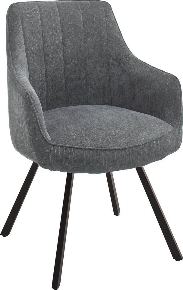 MCA furniture Esszimmerstuhl »Sassello« (Set, 2 Stück), Stuhl 180°drehbar mit Nivellierung, Stoffbezug, mit Taschenfederkern, belastbar bis 120 kg-HomeTrends