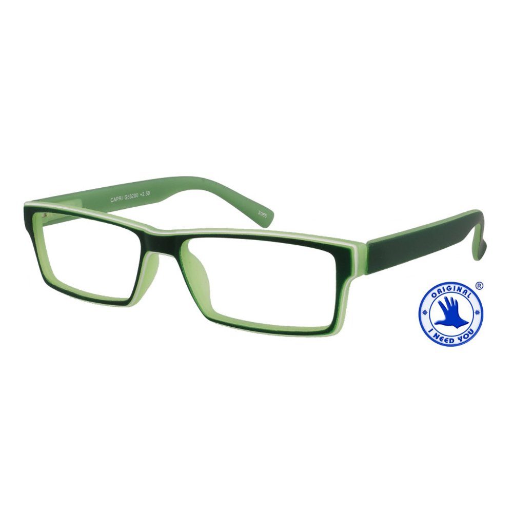 I Need You Lesebrille Capri Grün mit Etui (1,0 dpt)