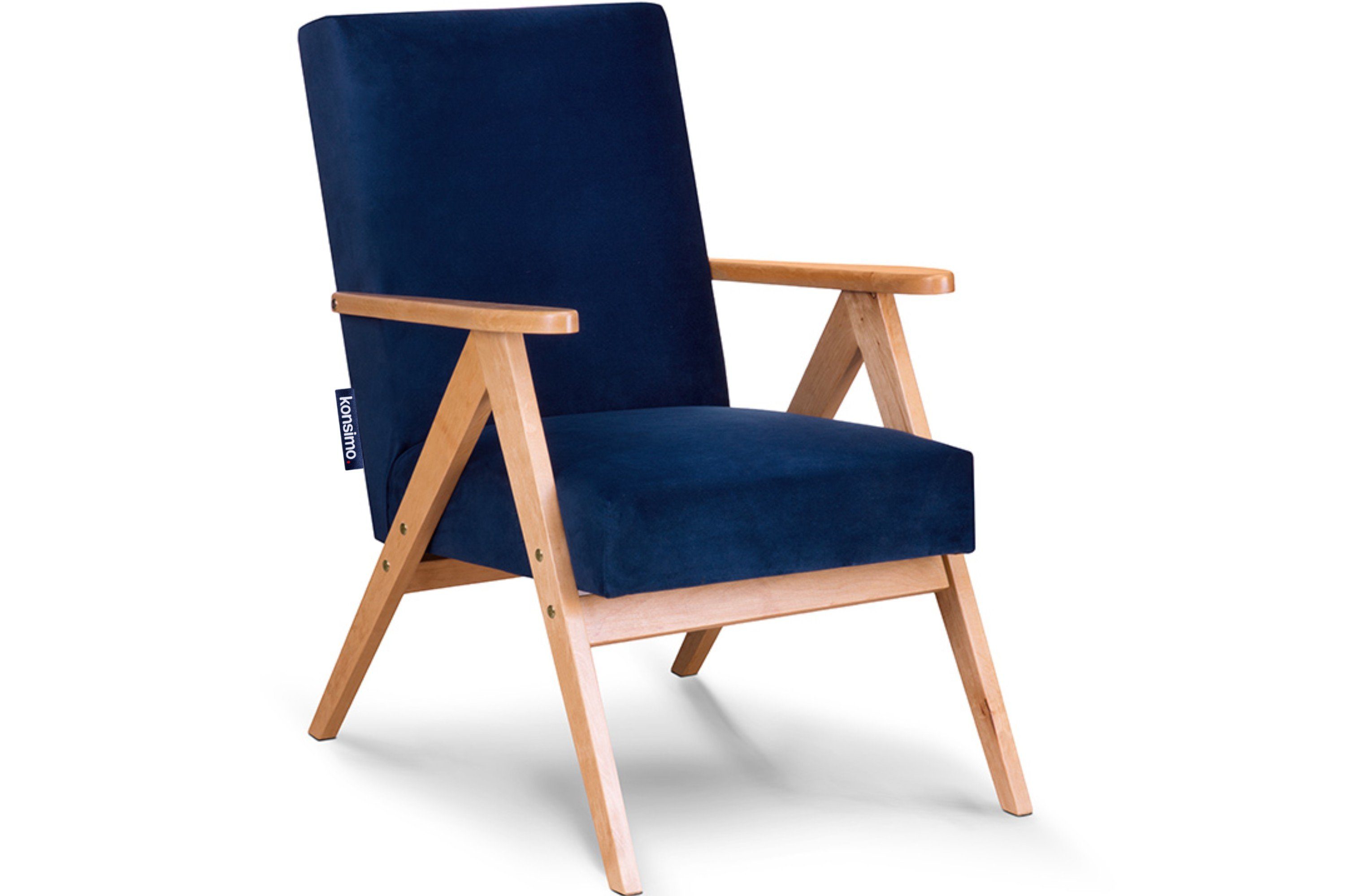 Konsimo Cocktailsessel NASET Sessel, Rahmen profilierte Rückenlehne aus Holz, lackiertem