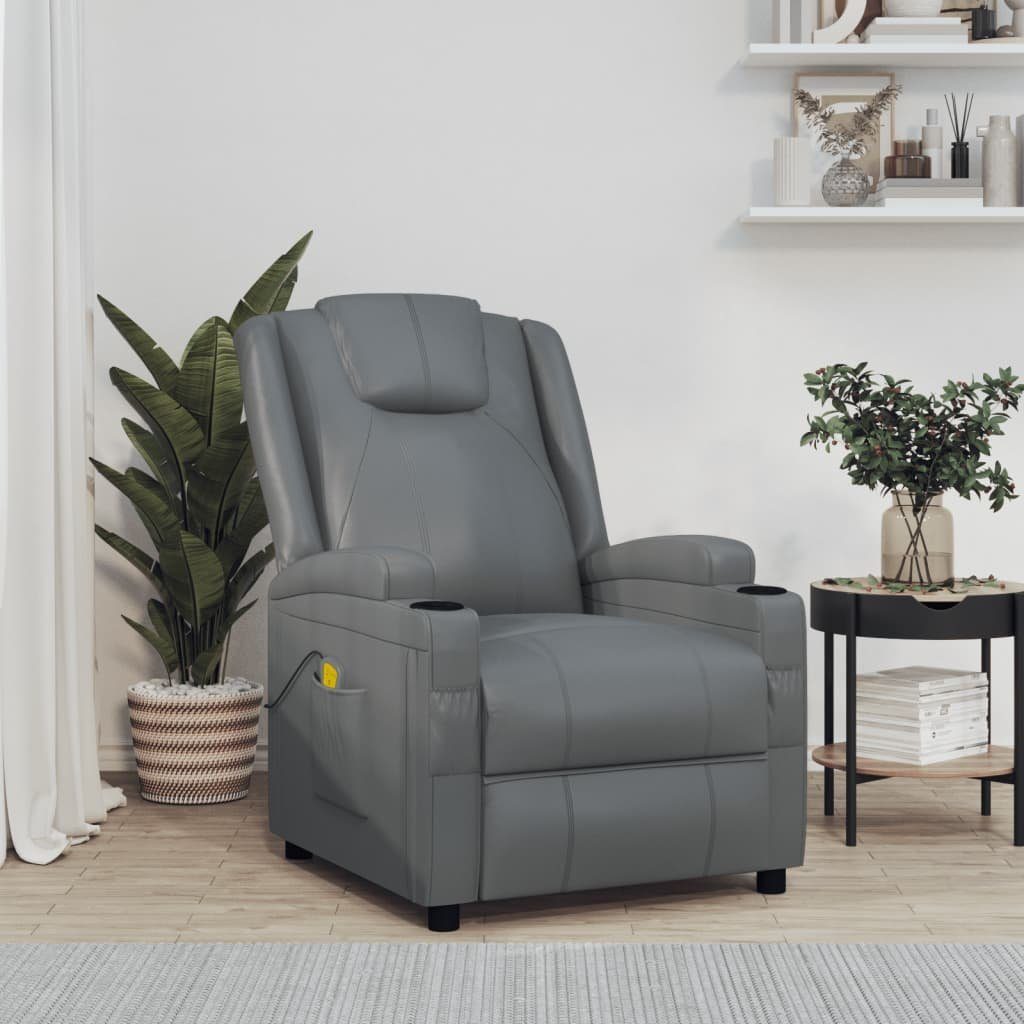 DOTMALL Massagesessel Relaxsessel,hoher Anthrazit Kunstleder ergonomisch geformt, Sitzkomfort