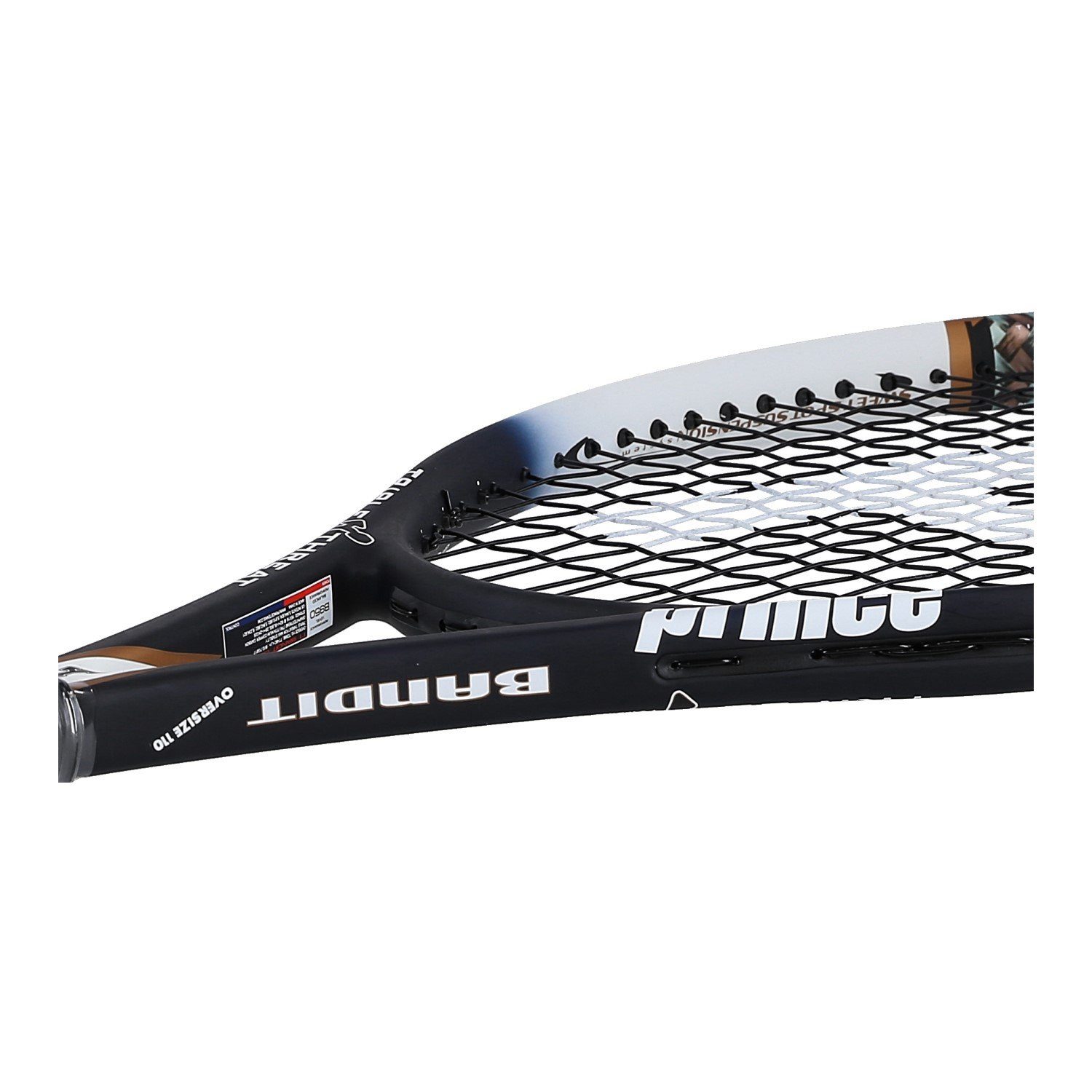 Prince Tennisschläger Bandit 110in/255g/Komfort schwarz/weiss - besaitet