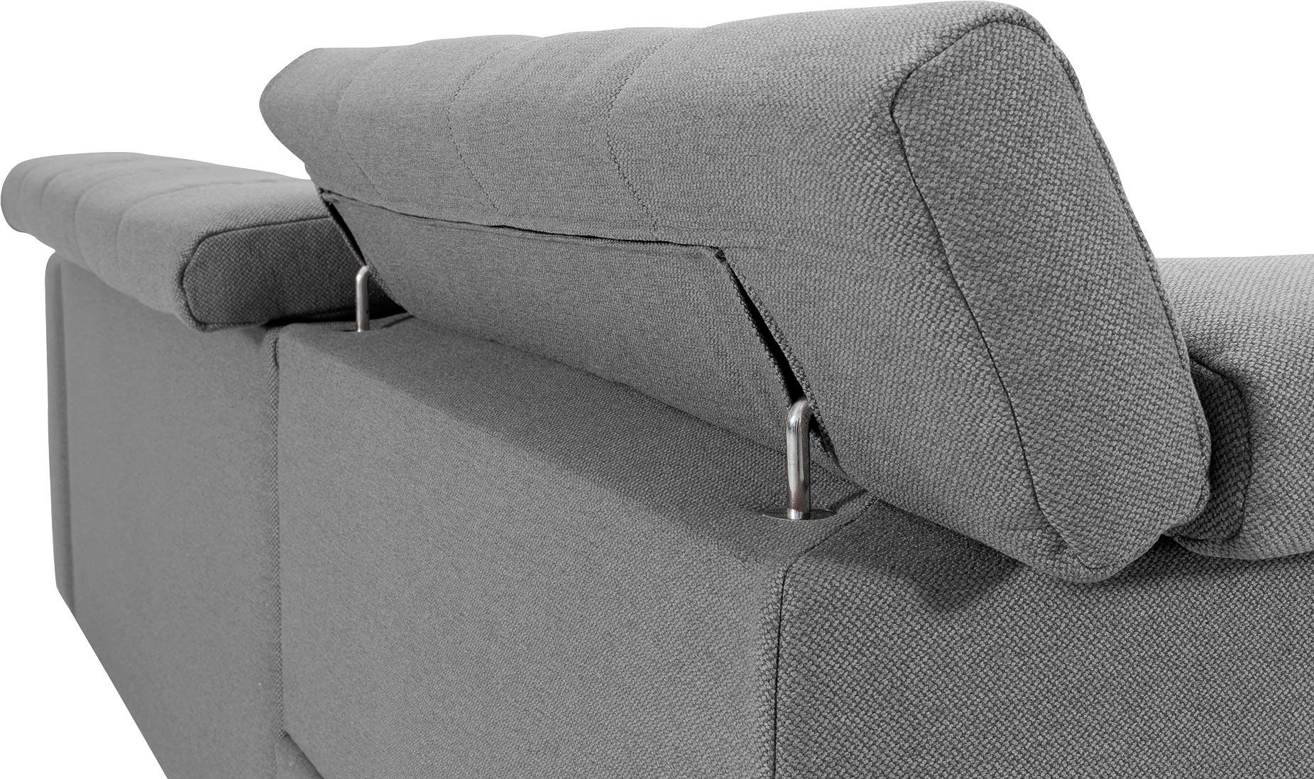 exxpo - sofa Steppung Wahlweise mit im Bettfunktion Ecksofa Sitzbereich, und Otusso, fashion Bettkasten