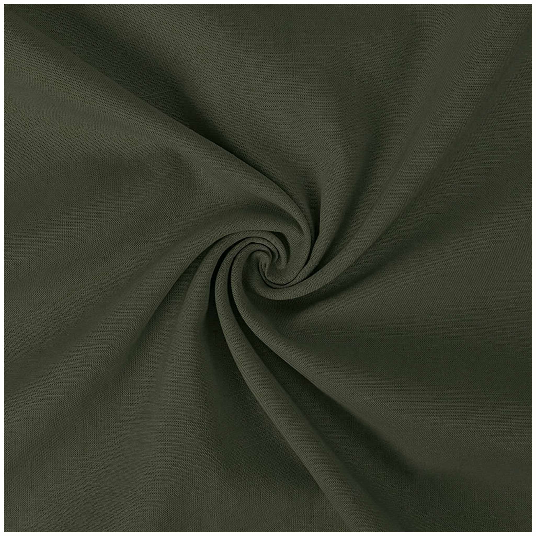 maDDma Stoff Leinenstoff gewaschen 100% Leinen 1/2 Meterware 135cm breit uni, schilfgrün