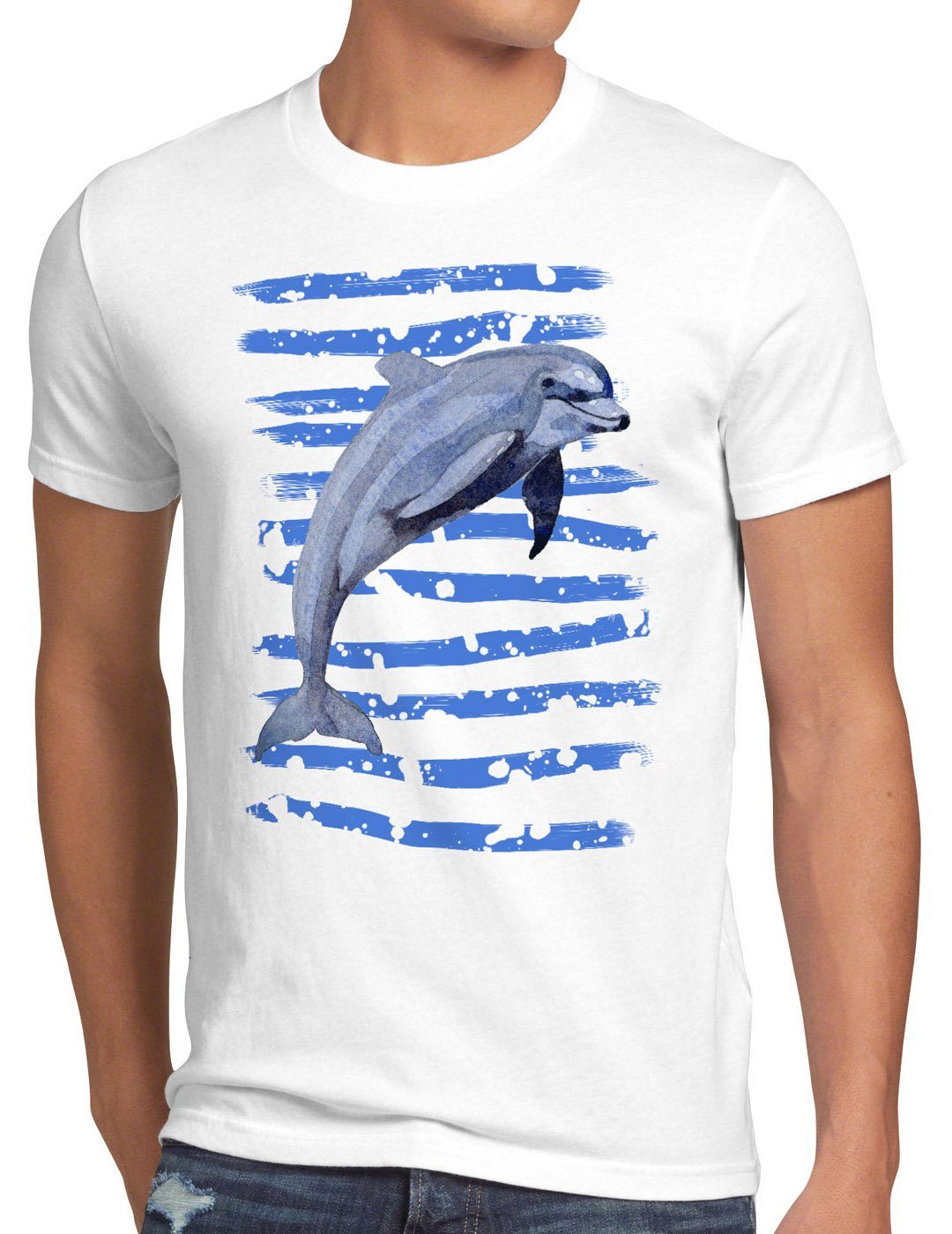 style3 Print-Shirt Herren T-Shirt strand delfin urlaub Tümmler