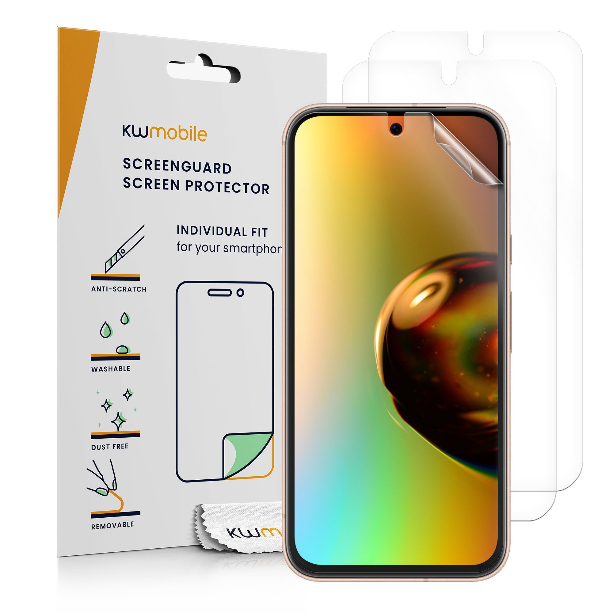 kwmobile Displayschutzfolie 3x Folie, 3 Stück, klare Displayschutzfolie Displayschutz transparent Schutzfolie