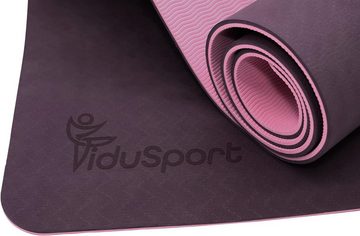 Fidusport Yogamatte Yogamatte TPE Gymnastikmatte Fitnessmatte 183x61cx0,6cm Lila, Rutschfest, elastisch