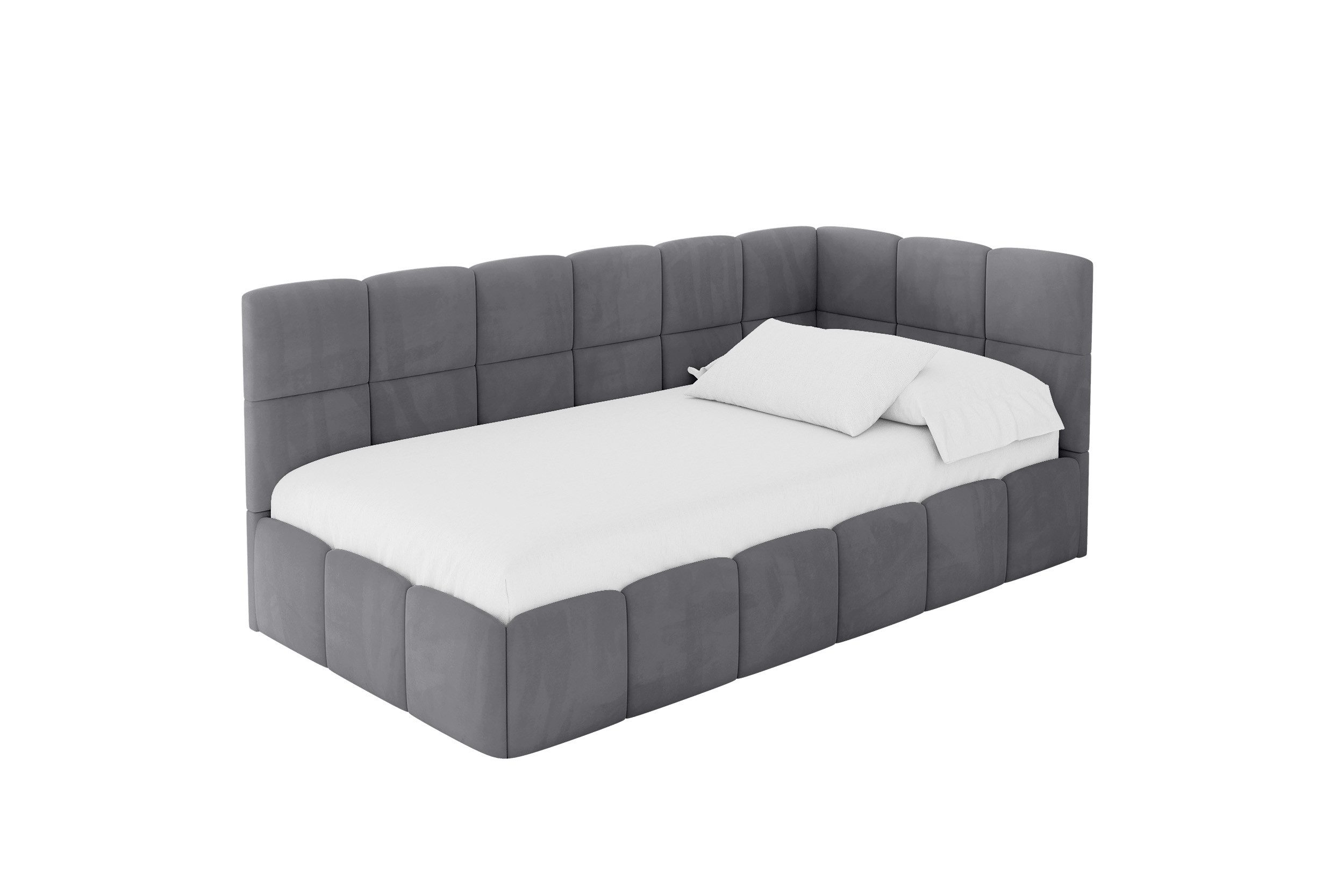 ALTDECOR Jugendbett LIVY (Jugendbett mit Bettkasten und Lattenrost, Polsterbett mit Matratze), Einzelbett mit Stauraum, Bett mit Kopfteil