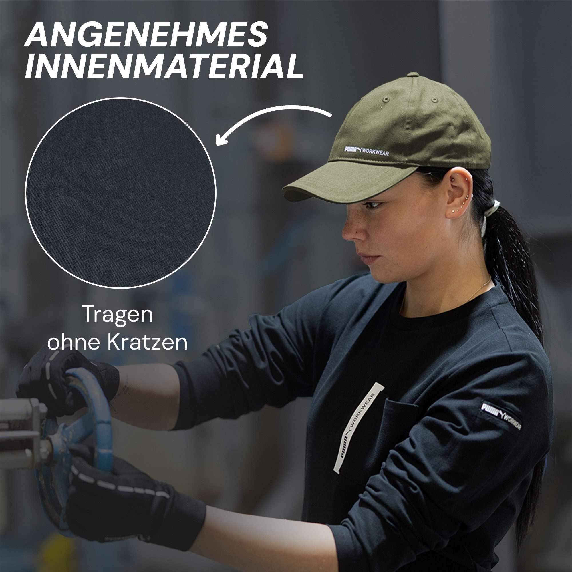 PUMA Workwear Baseball Cap Unisex Mütze mit Logo - Größenverstellbar - 100% Baumwolle Zeitloses Design - Fester Schirm - für Arbeit und Freizeit