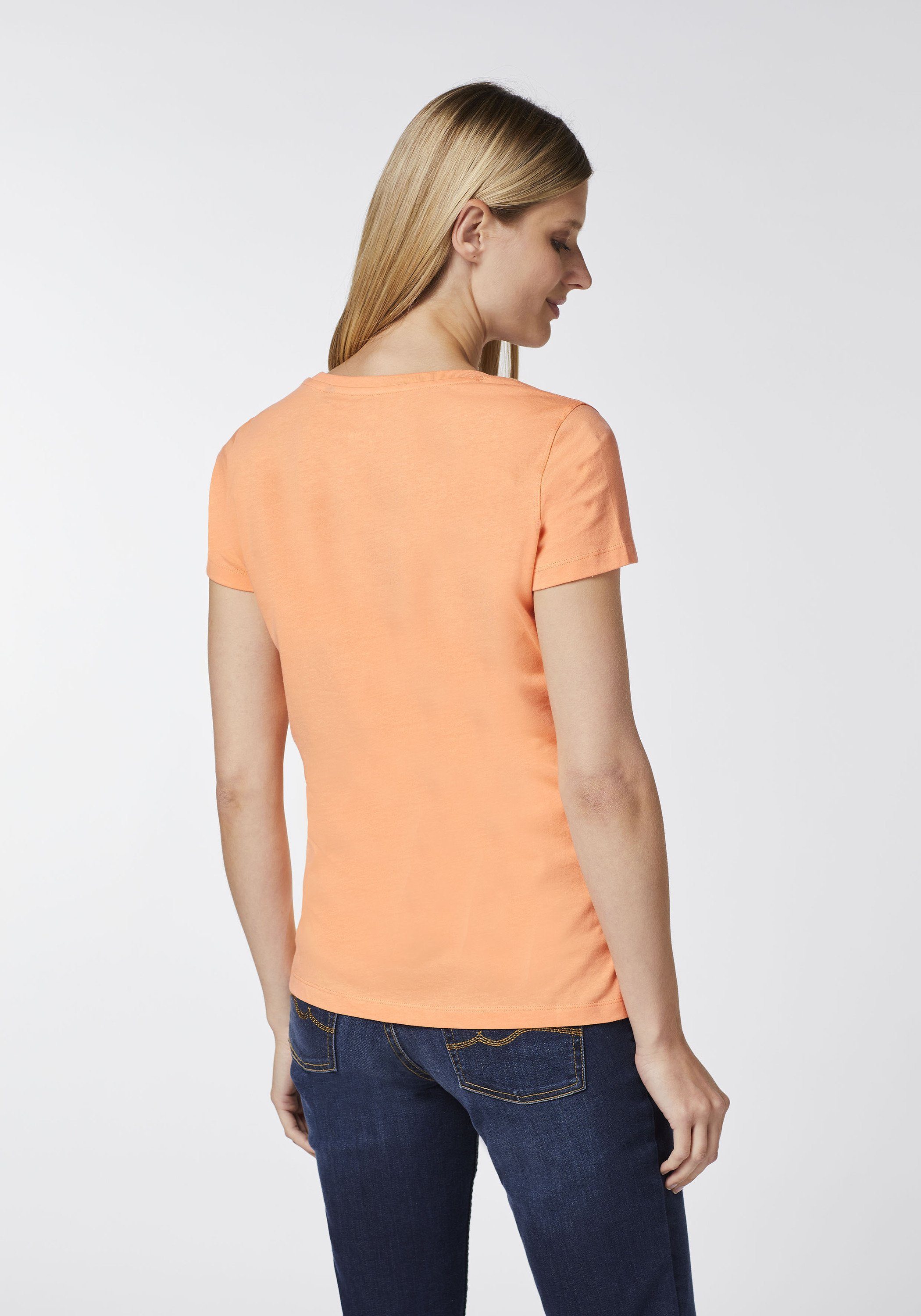 Cantaloupe Oklahoma Print-Shirt mit Jeans floralem 15-1239 Label-Akzent