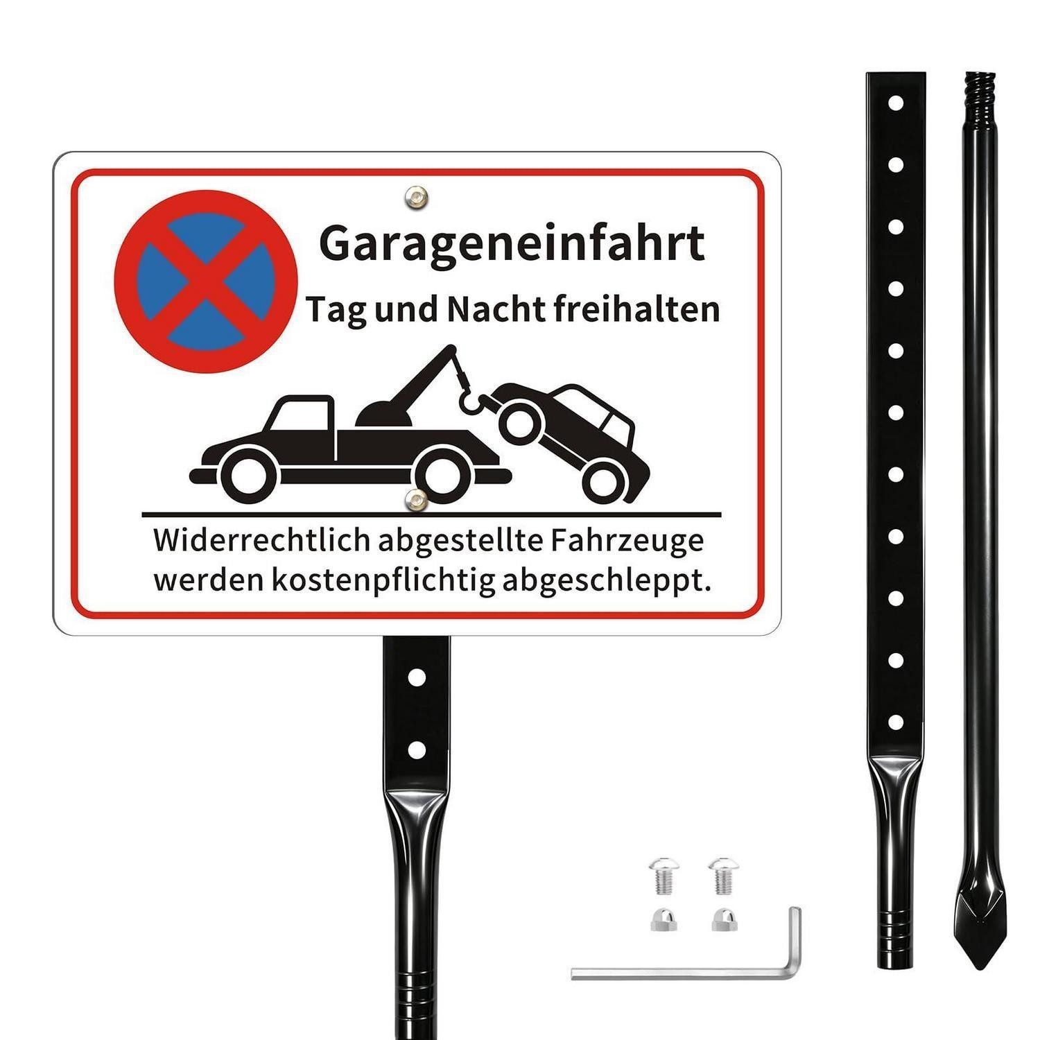 LuxusKollektion Verkehrsschild Garageneinfahrt Schild mit Pfosten, (1 St)