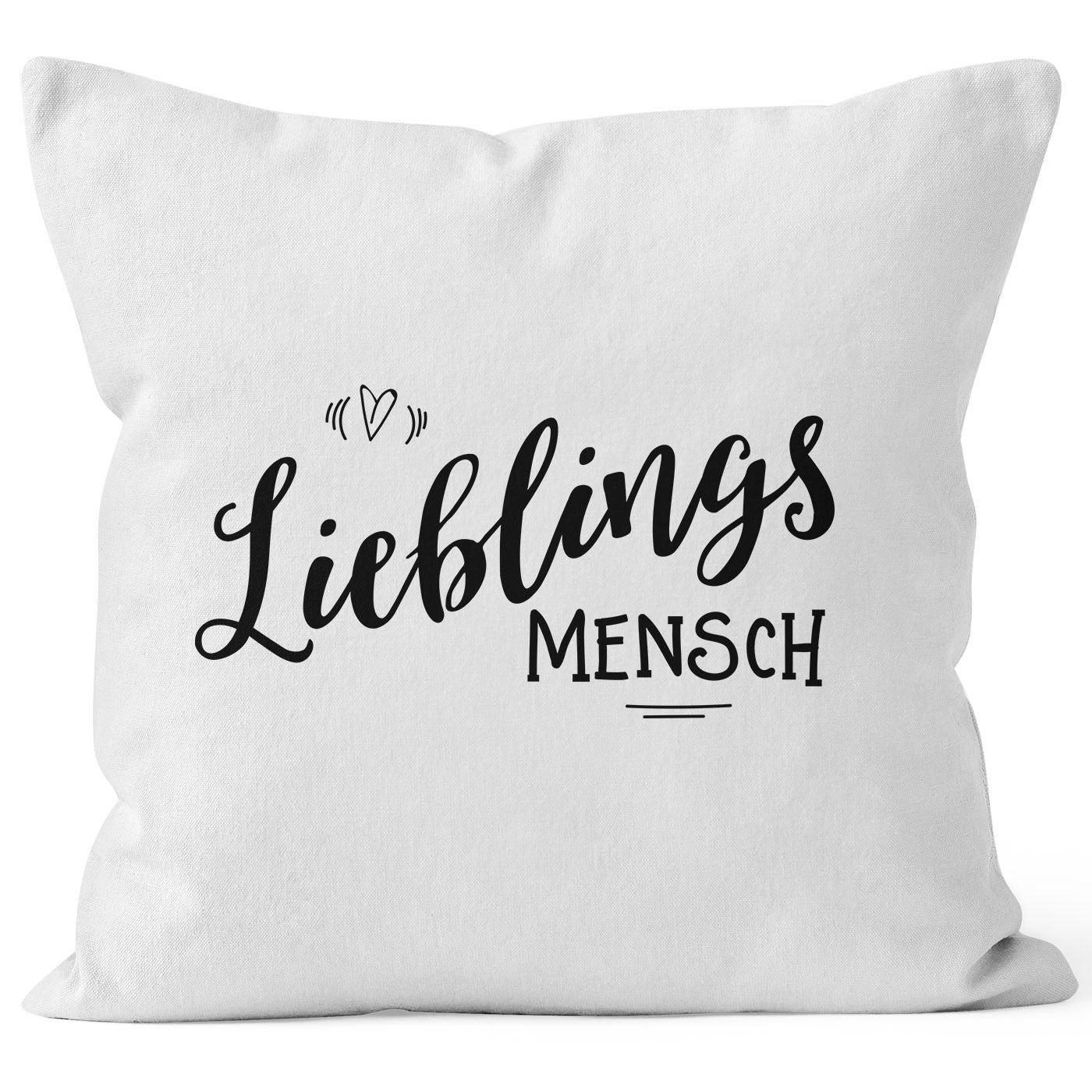 MoonWorks Dekokissen Kissenbezug Lieblingsmensch Geschenk Freundschaft Partner Freundin Moonworks® weiß