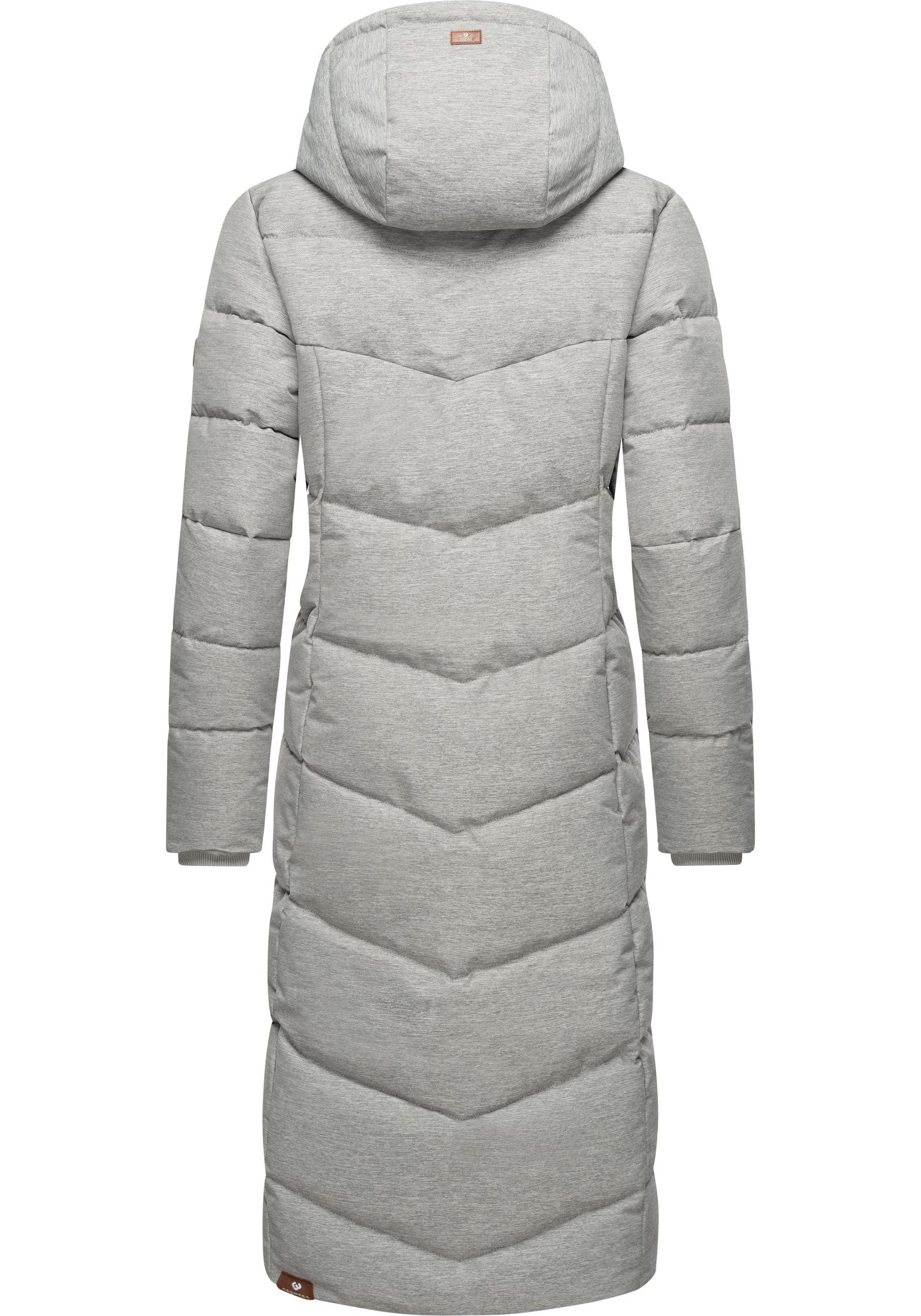 Ragwear Wintermantel Pavla Long extralanger Winterparka mit Teddyfutter und Kapuze