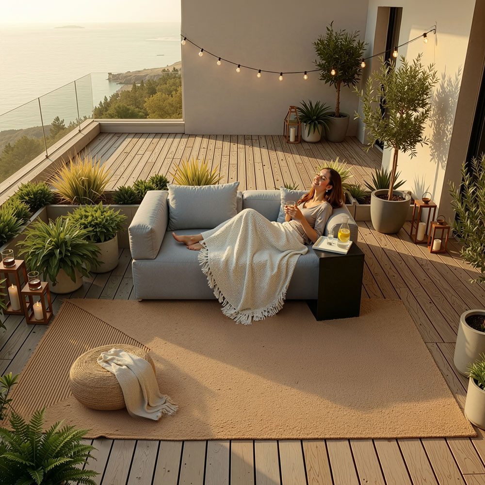 HOME DELUXE Gartensofa ALAZIA, UV-beständig & robust, modulares Outdoor Sofa, Wetterfeste Lounge