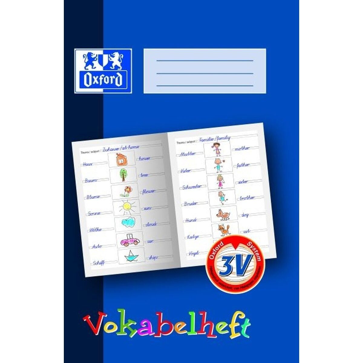 OXFORD Schulheft Vokabelheft A4 16 Blatt 3V (3-spaltig zum Malen)