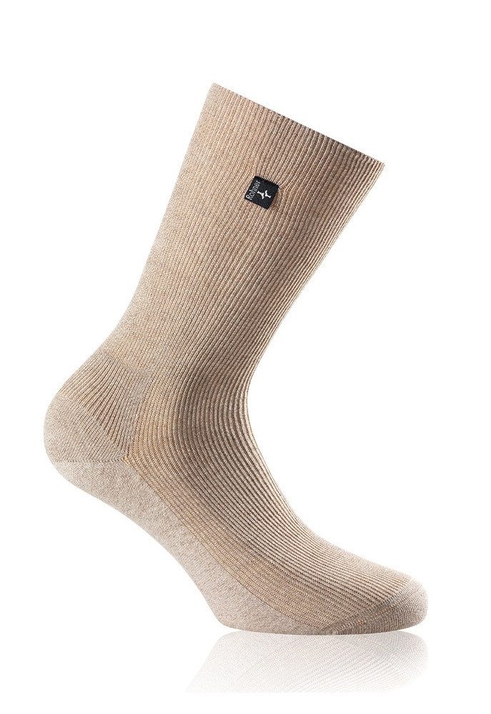 Socken Tagessocke SupeR (gerippt, rutschfest, Baumwolle) beige Herren