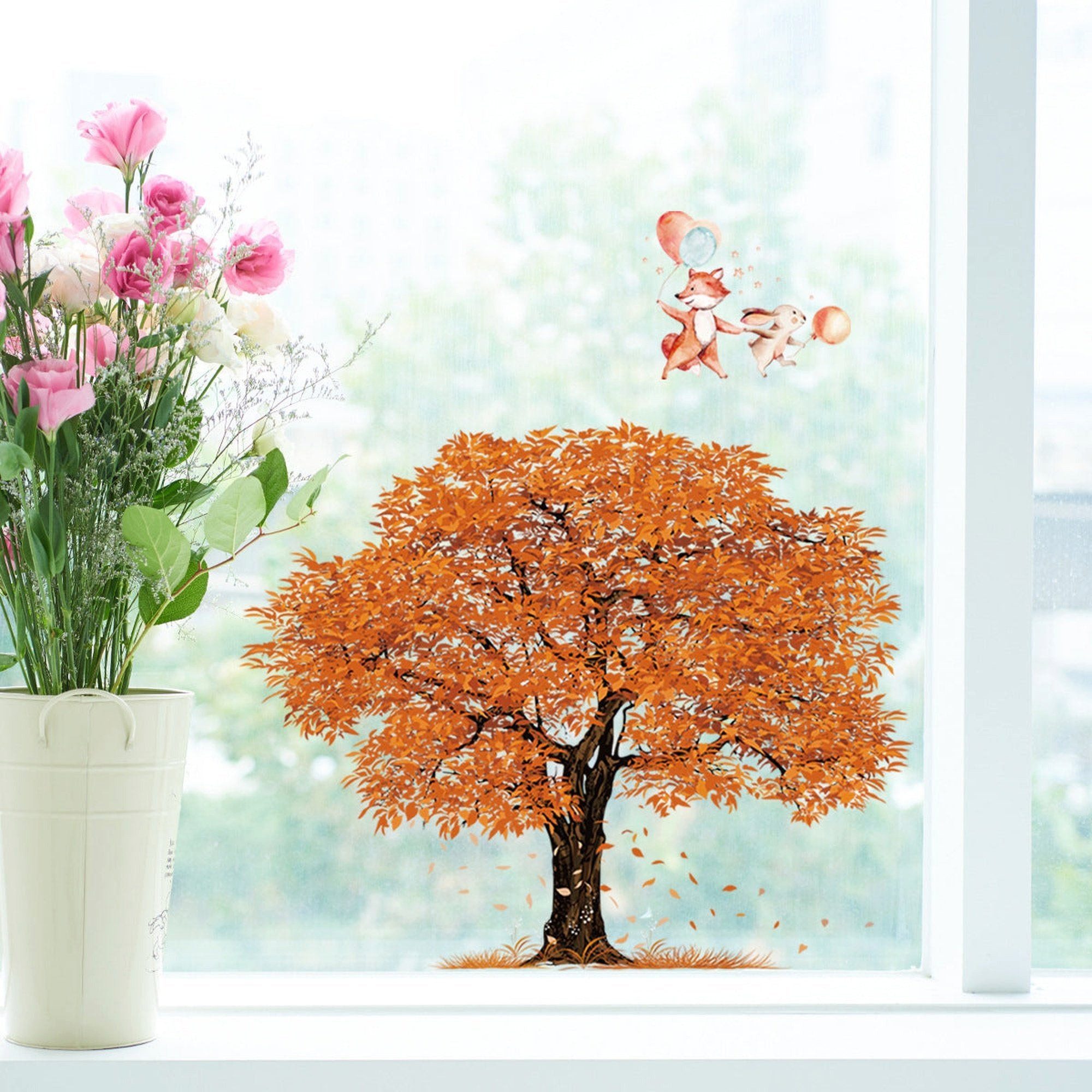 RWEUOQ Wandtattoo 20*30cm Herbst-Fensteraufkleber, bunte Ahornblätter günstig online kaufen