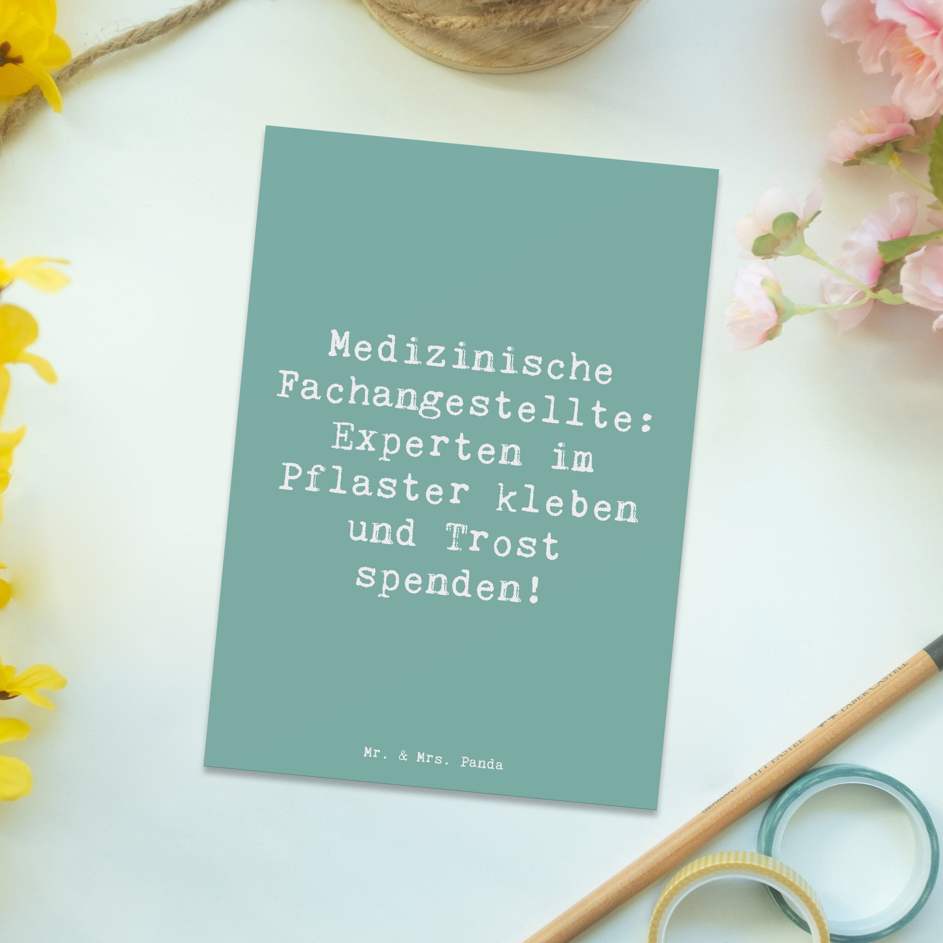 Mr. & Mrs. Panda Postkarte Spruch Medizinische Fachangestellte Experten, Postkarte, Meeresbrise, Terminplanung Praxisorganisation Alltagsheldin
