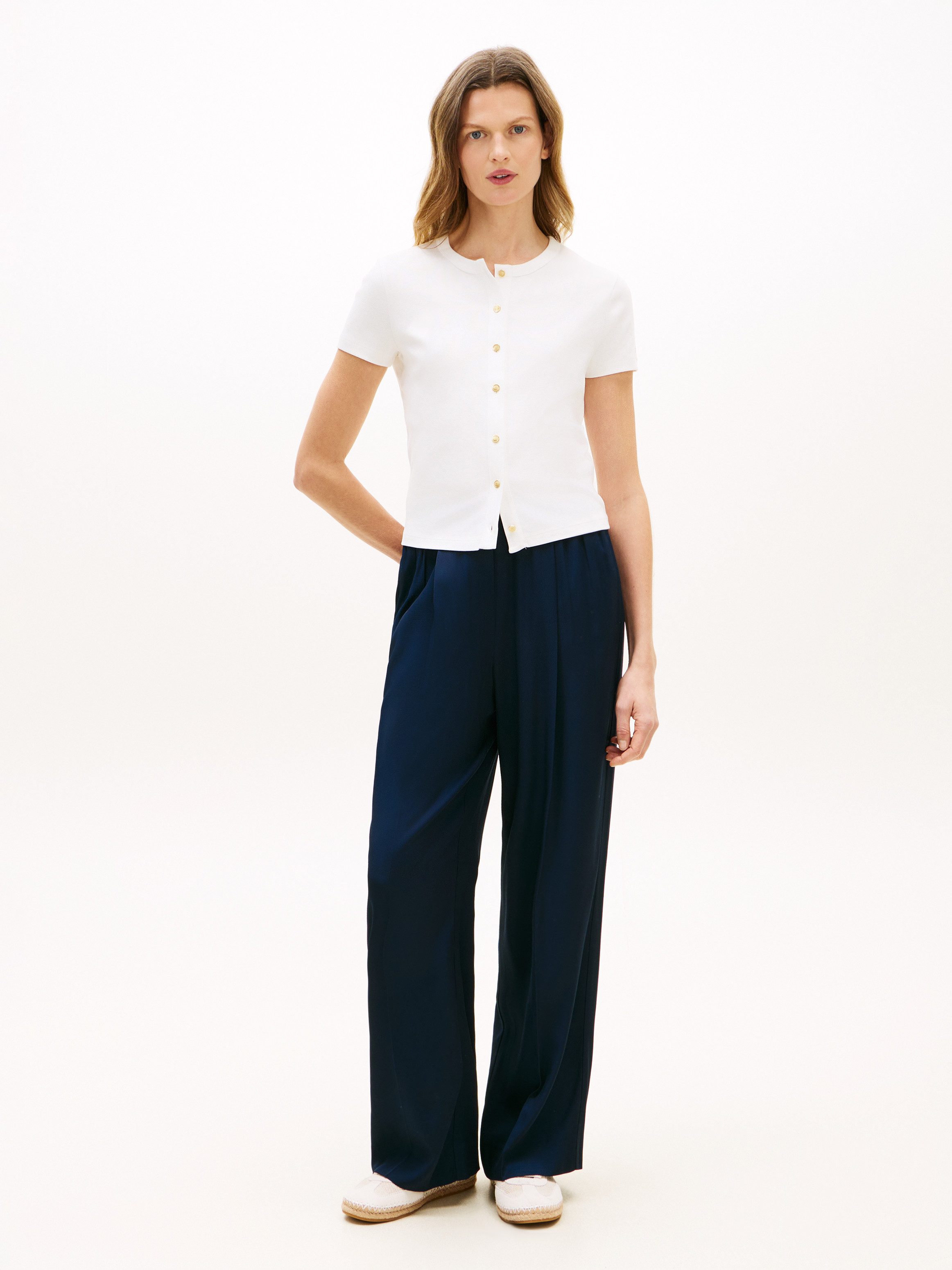 Tommy Hilfiger Kurzarmshirt GOLD BUTTON SLIM SS TEE
